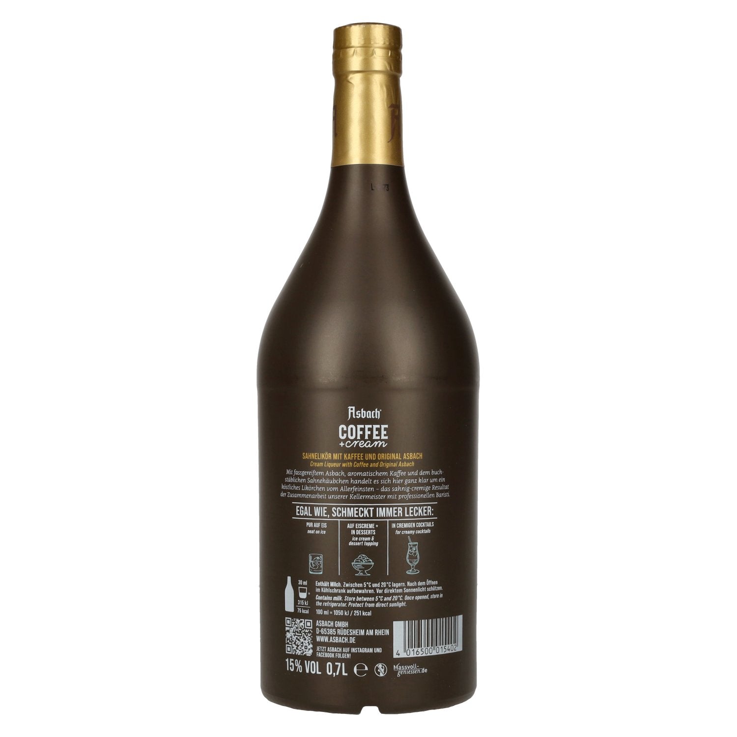 Asbach Koffie + Room likeur 15% Vol. 0,7l