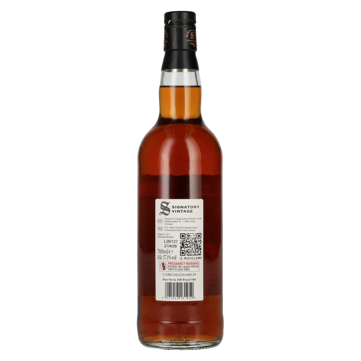 Signatory Vintage 100 Proof Edition Ben Nevis 10 Years Old Single Malt #80 2015 57,1% vol. 0,7 l