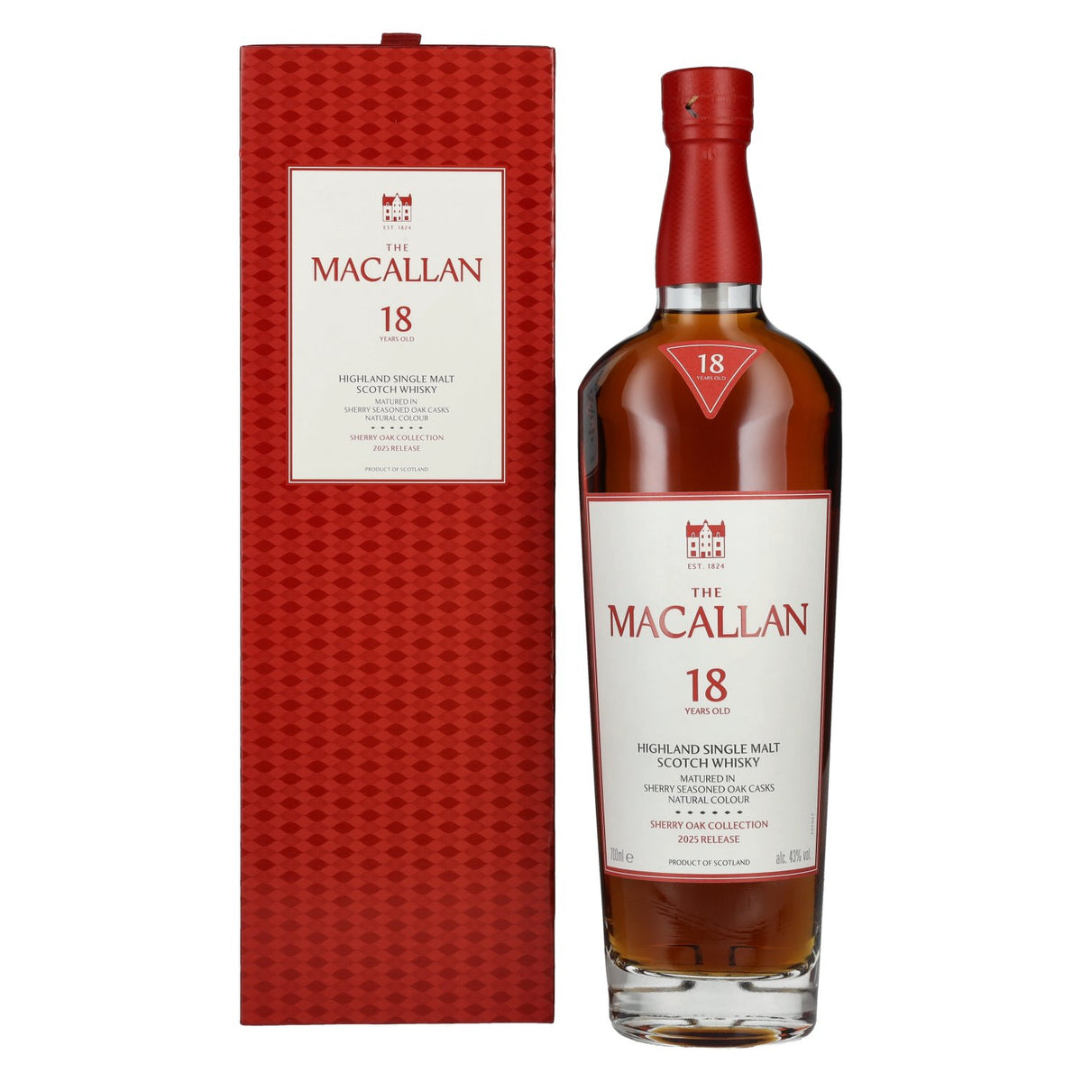 The Macallan 18 Years Old SHERRY OAK CASK 2025 43% vol. 0,7 l in geschenkverpakking