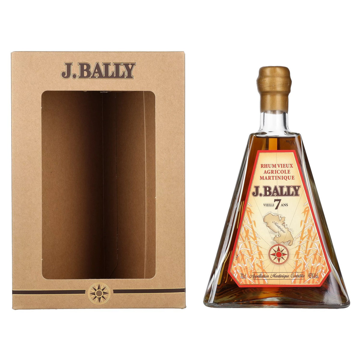 J. Bally Rhum Vieux Agricole de Martinique, 7 ans d'âge, 45 % vol., 0,7 l, dans un coffret cadeau
