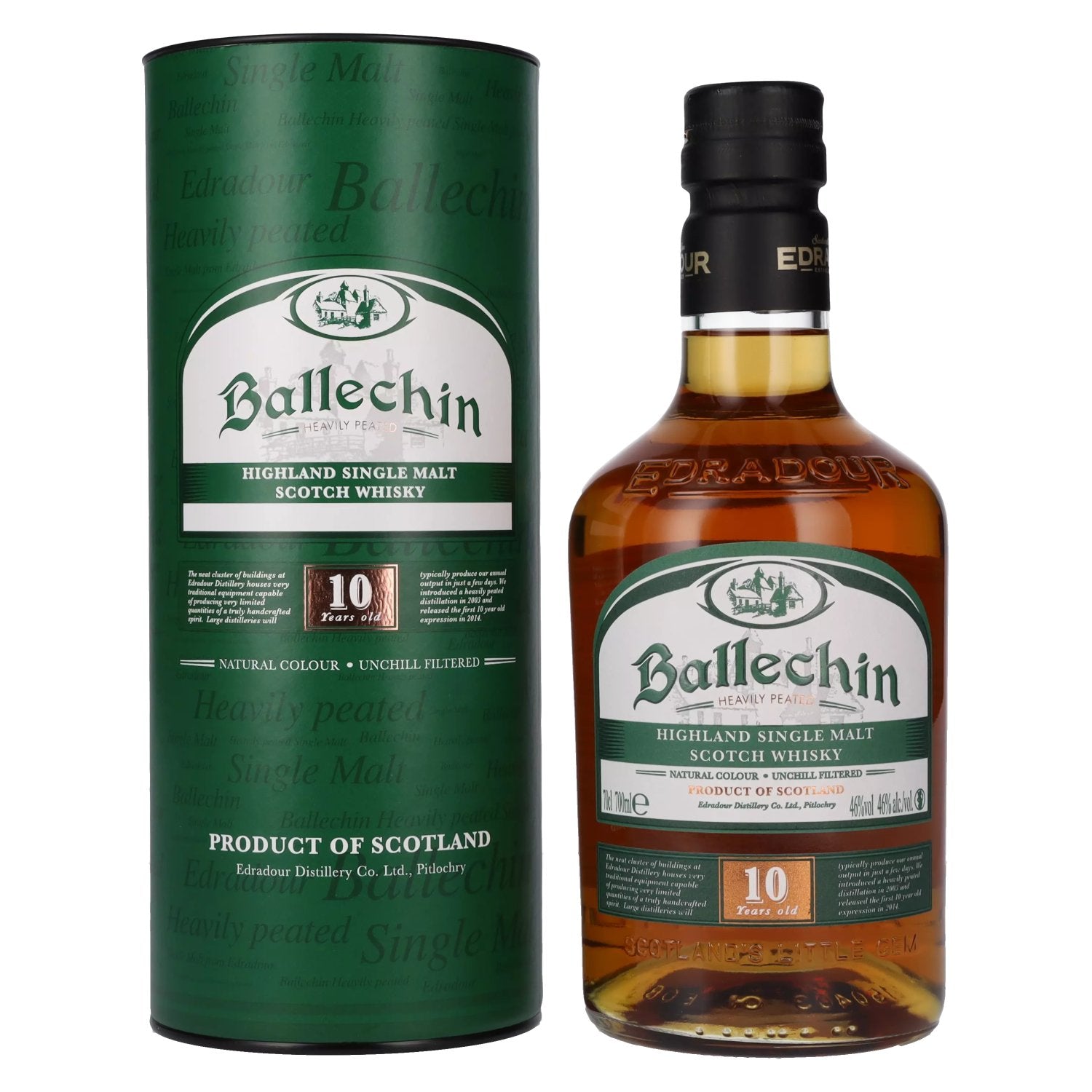 Edradour Ballechin 10 Years Old Highland Single Malt 46% Vol. 0,7l in gift box