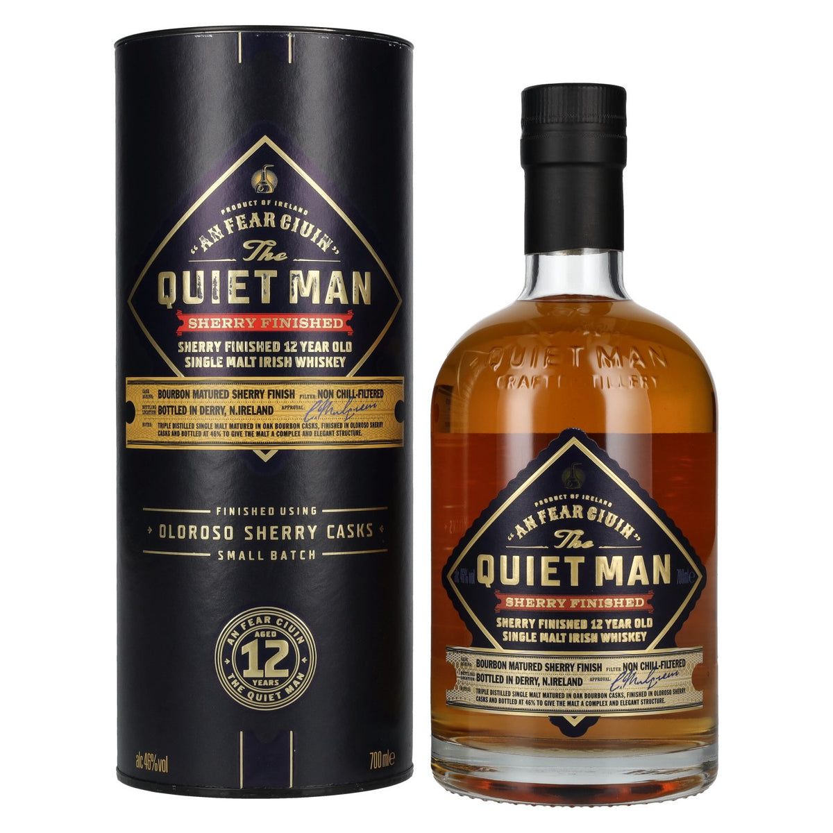 The Quiet Man AN FEAR CIUIN 12 Year Old SHERRY FINISHED 46% Vol. 0,7l in Geschenkbox