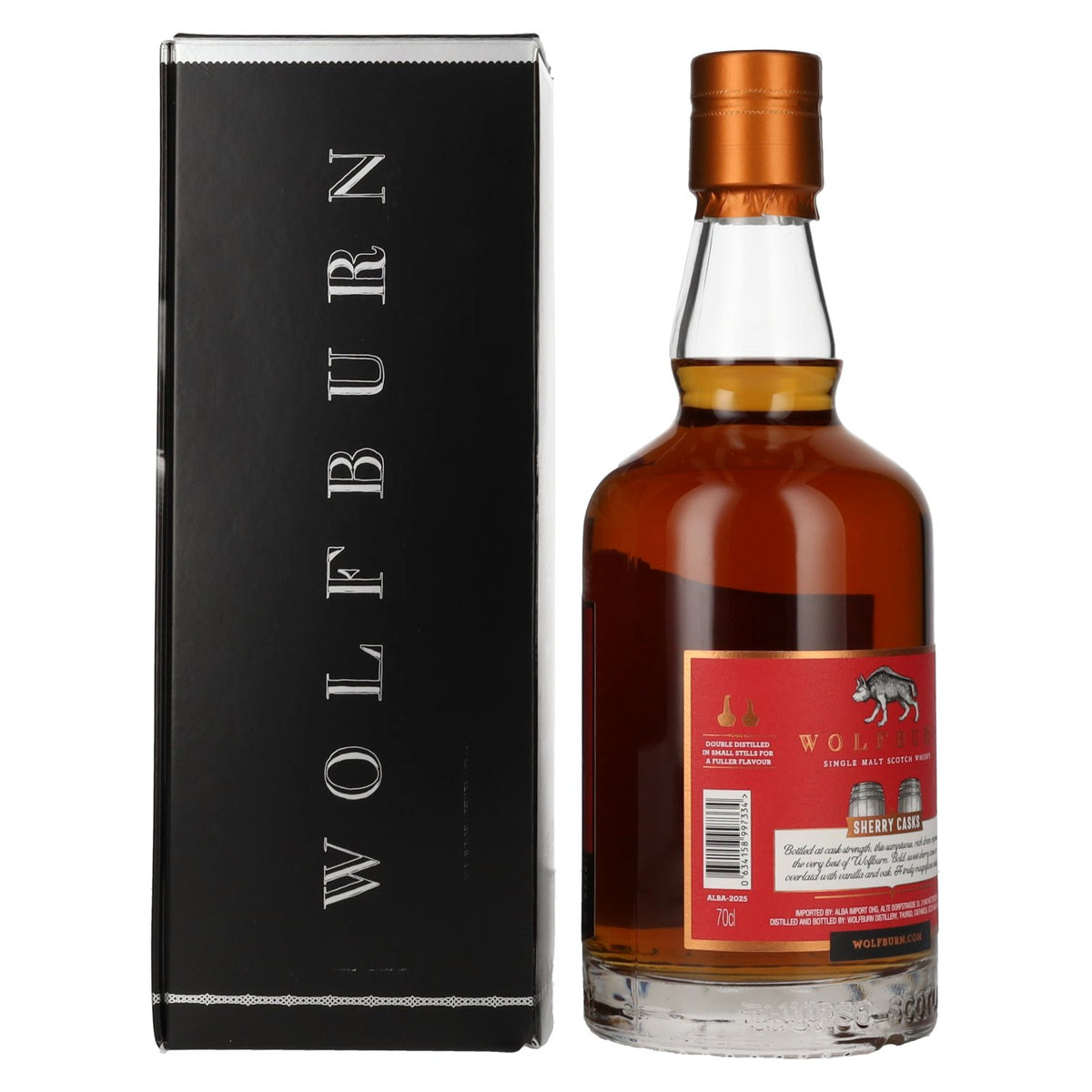 Wolfburn VIBRANT STILLS 10 ans d'âge, fûts de sherry Oloroso, 57,8 % vol., 0,7 l, dans un coffret cadeau