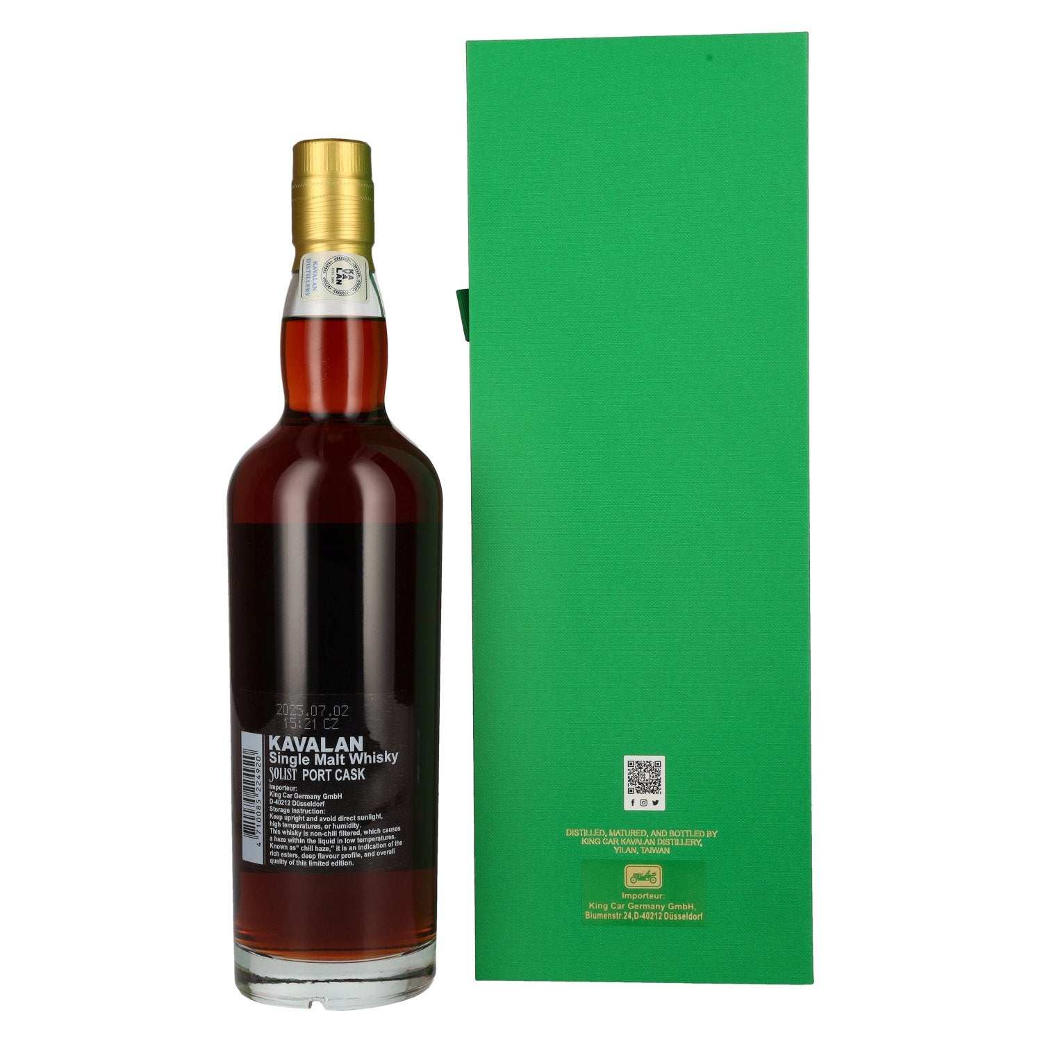 Kavalan Whisky SOLIST single malt vieilli en fût de porto, 54,8 % vol., 0,7 l, dans un coffret cadeau