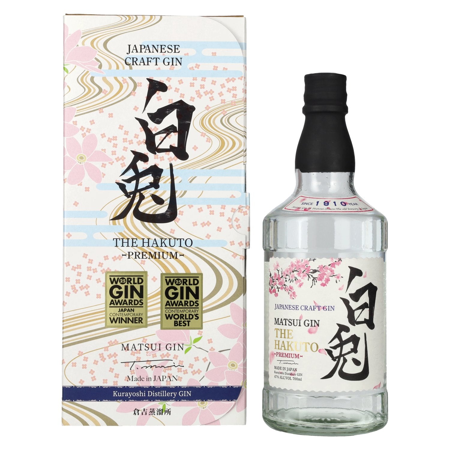 Matsui Gin THE HAKUTO Premium 47% Vol. 0,7l in gift box
