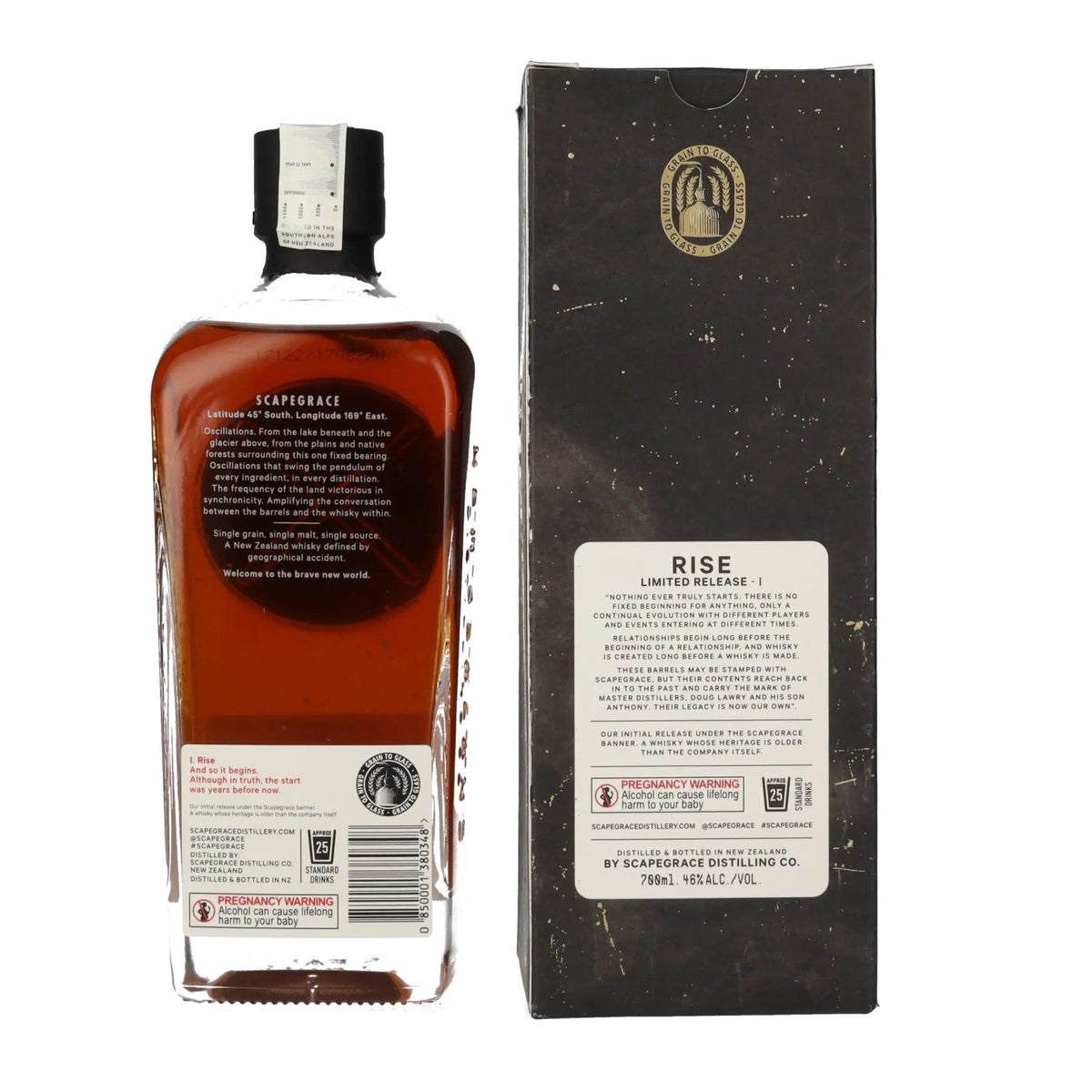 Scapegrace RISE Small Batch Limited Release I 46% ABV 0.7l in a gift box