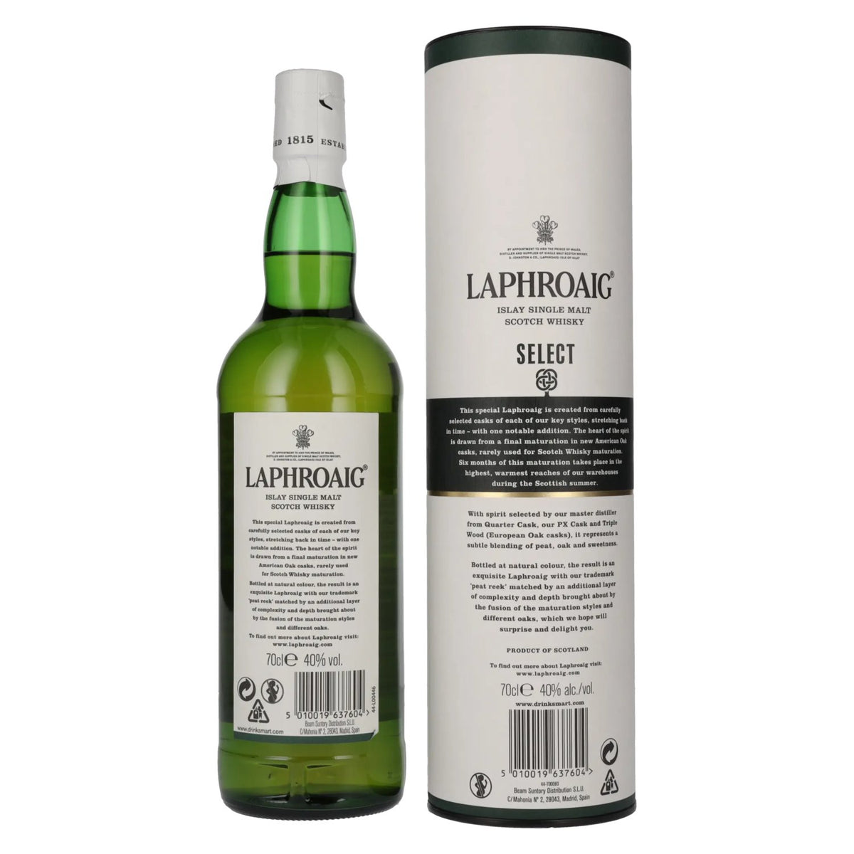 Laphroaig SELECT Islay Single Malt Scotch Whisky 40% ABV, 0.7 litres, in a gift box