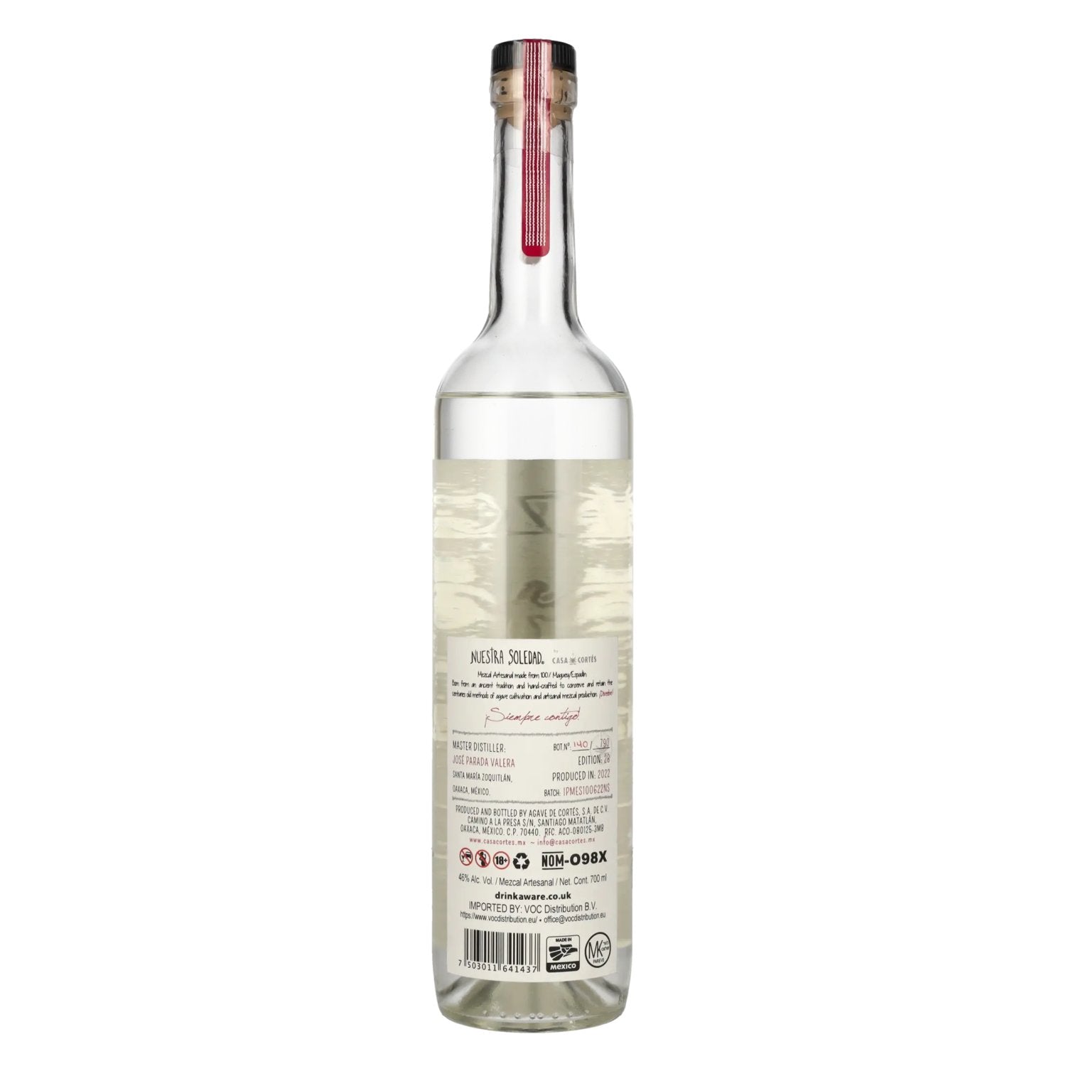 Nuestra Soledad Mezcal Joven STA. MA. ZOQUITLÁN 46% Vol. 0,7l