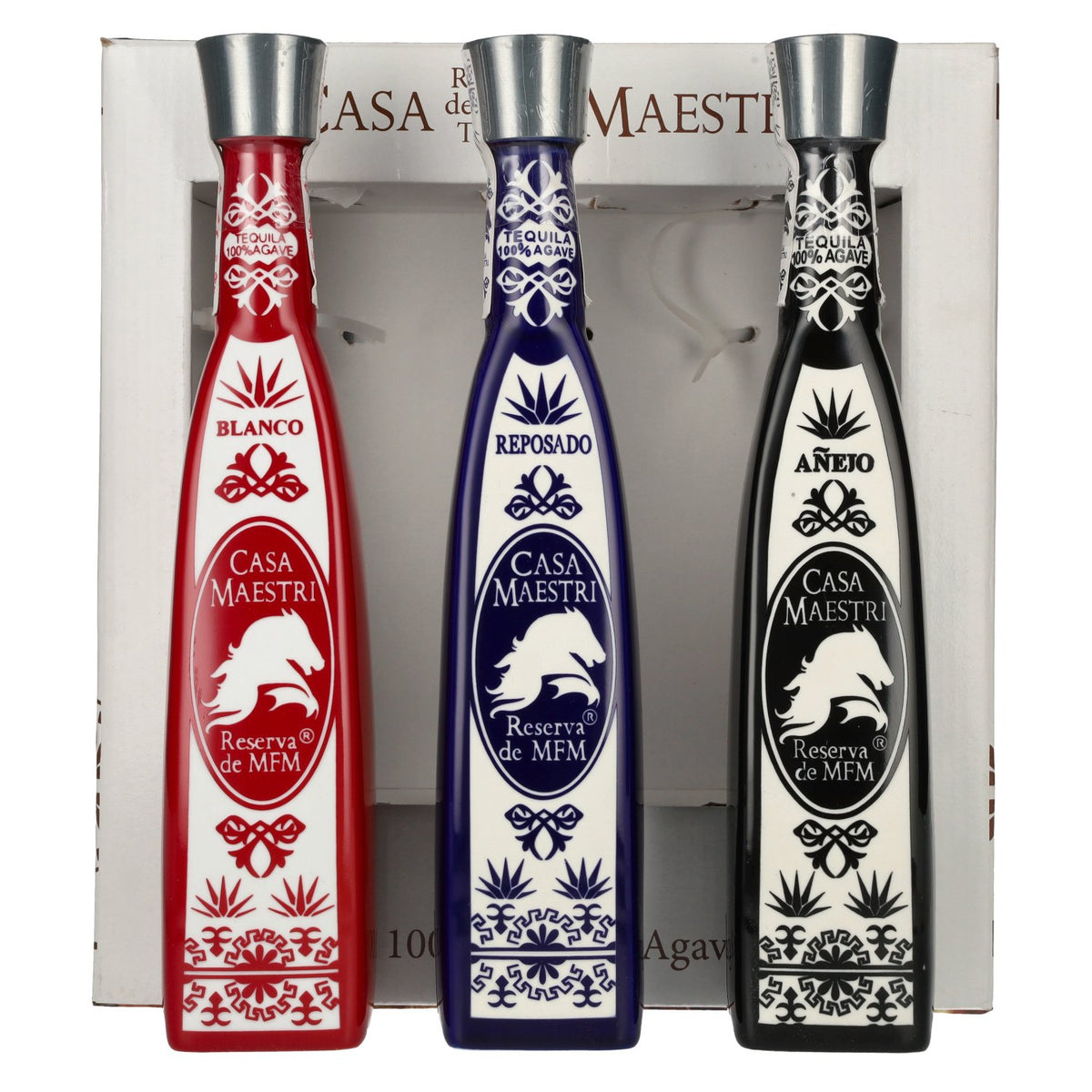 Casa Maestri MFM Tequila-cadeauset 40% vol. 3 x 0,35 l