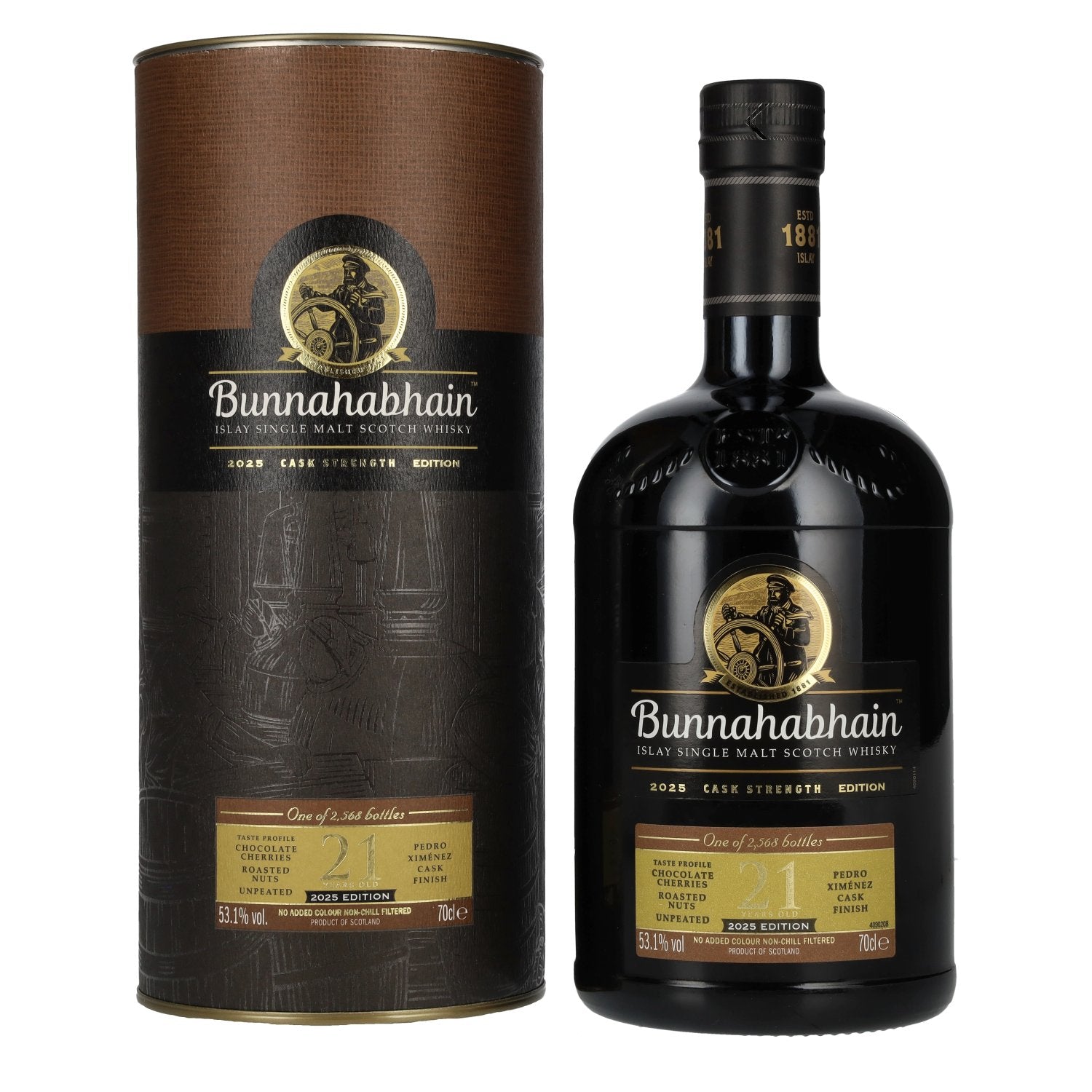 Bunnahabhain 21 Years Old Islay Single Malt Cask Strength Edition 2025 53,1% Vol. 0,7l in Geschenkbox