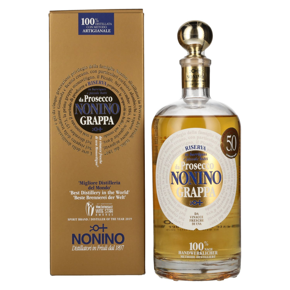 Nonino Grappa Monovitigno il Prosecco in Barriques 41% Vol. 0,7l in Geschenkbox