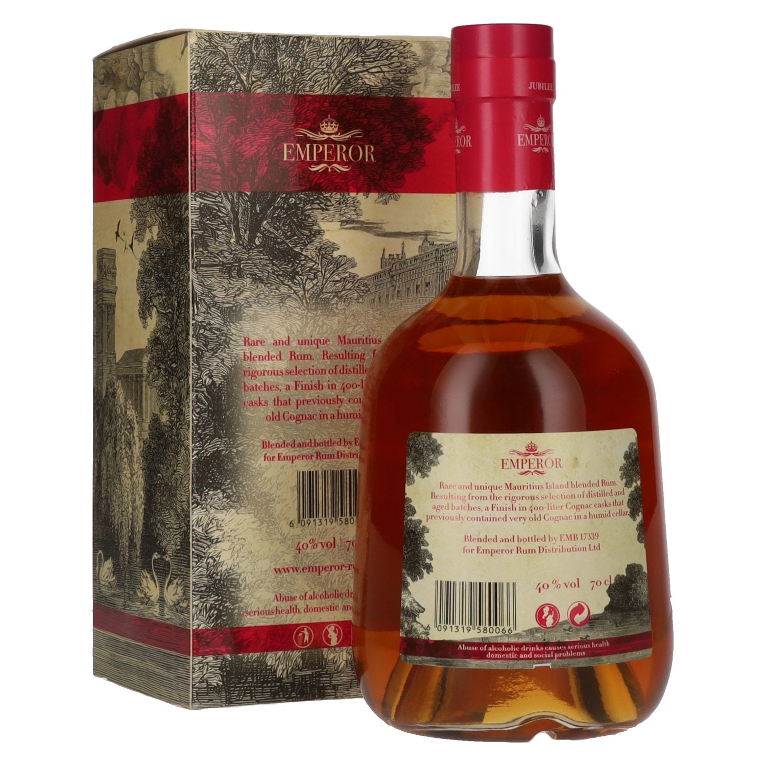 Emperor Rum Mauritian JUBILEE Pure Blend 40 % vol., 0,7 l, dans un coffret cadeau