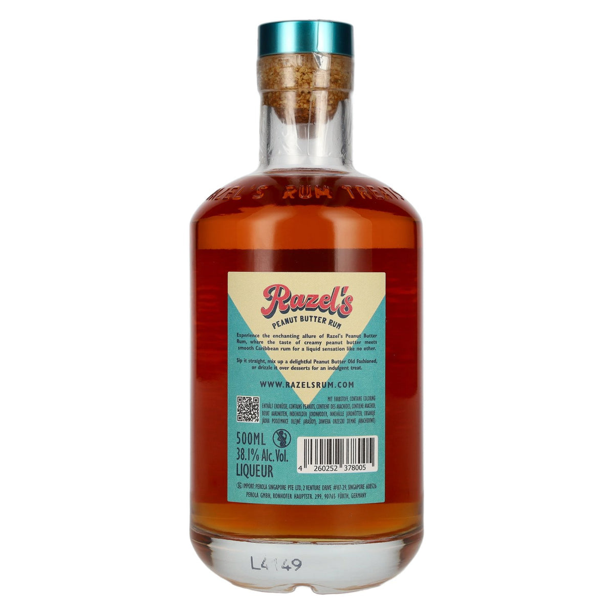 Razel's pindakaas-rumlikeur 38,1% vol. 0,5 l
