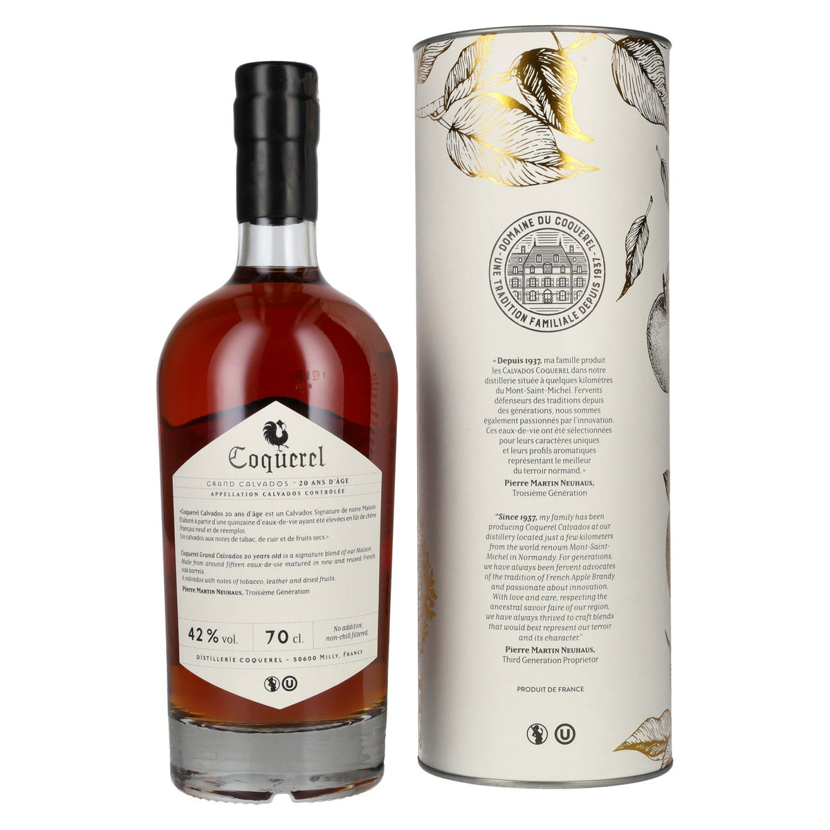 Coquerel Grand Calvados 20 Ans 42% Vol. 0,7l in Geschenkbox