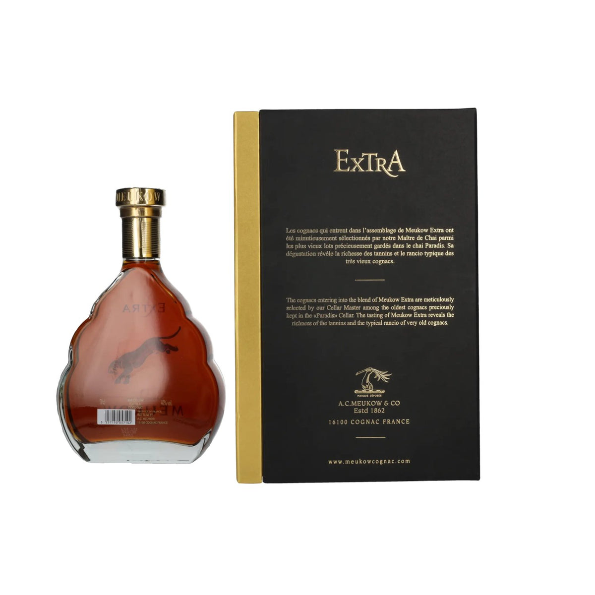 Meukow EXTRA Cognac 40% vol. 0,7 l in geschenkverpakking