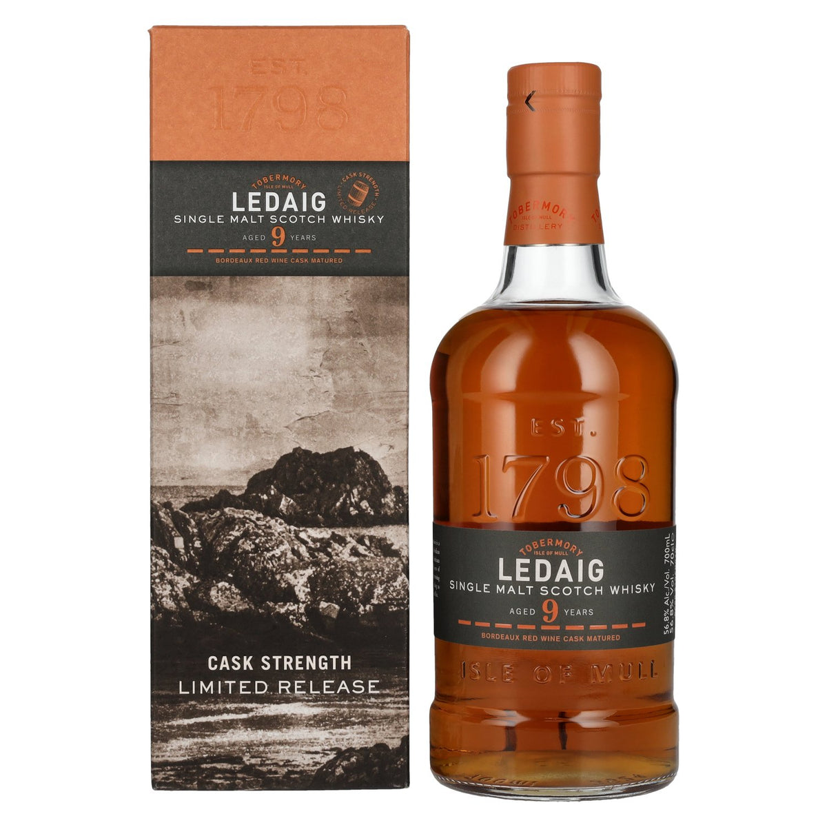 Ledaig 9 Years Old Bordeaux Red Wine Cask Strength Limited Release 2012 56,8% Vol. 0,7l in Geschenkbox