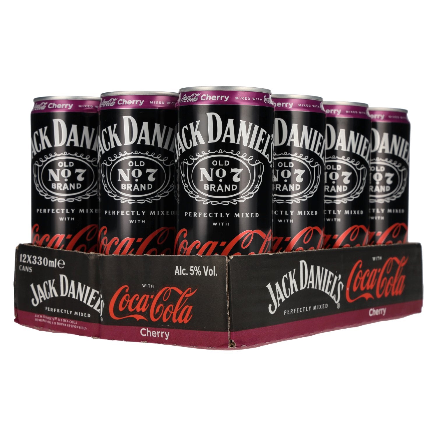 Jack Daniel's No. 7 Whiskey & Coca Cola CHERRY 5% Vol. 12x0,33l Dosen Pfand