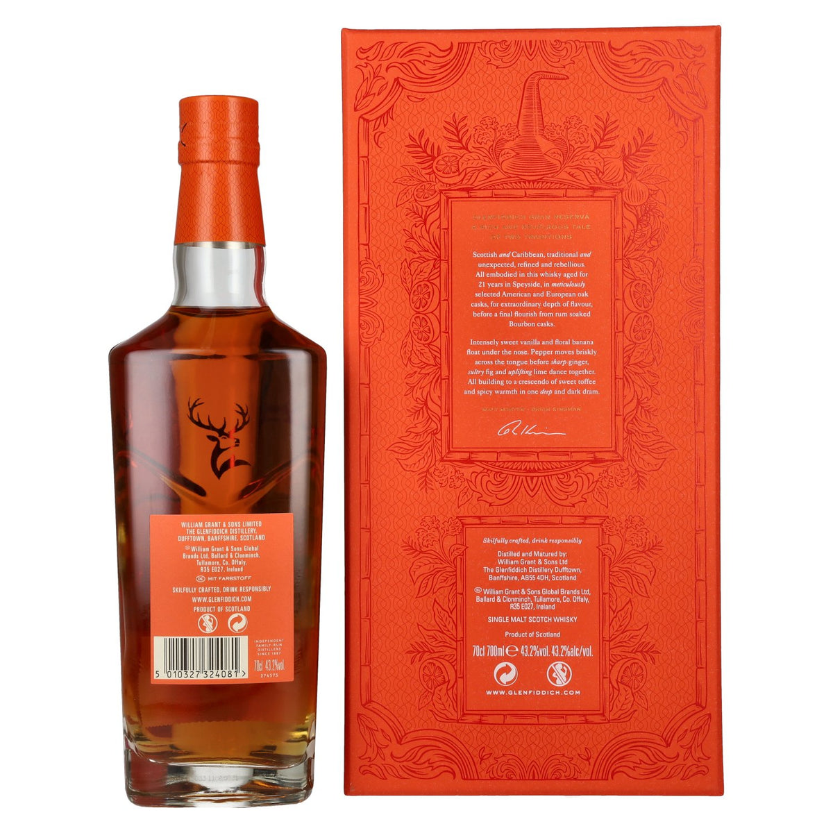 Glenfiddich 21 Years Old GRAN RESERVA Rum Cask Finish 43,2% Vol. 0,7l in gift box