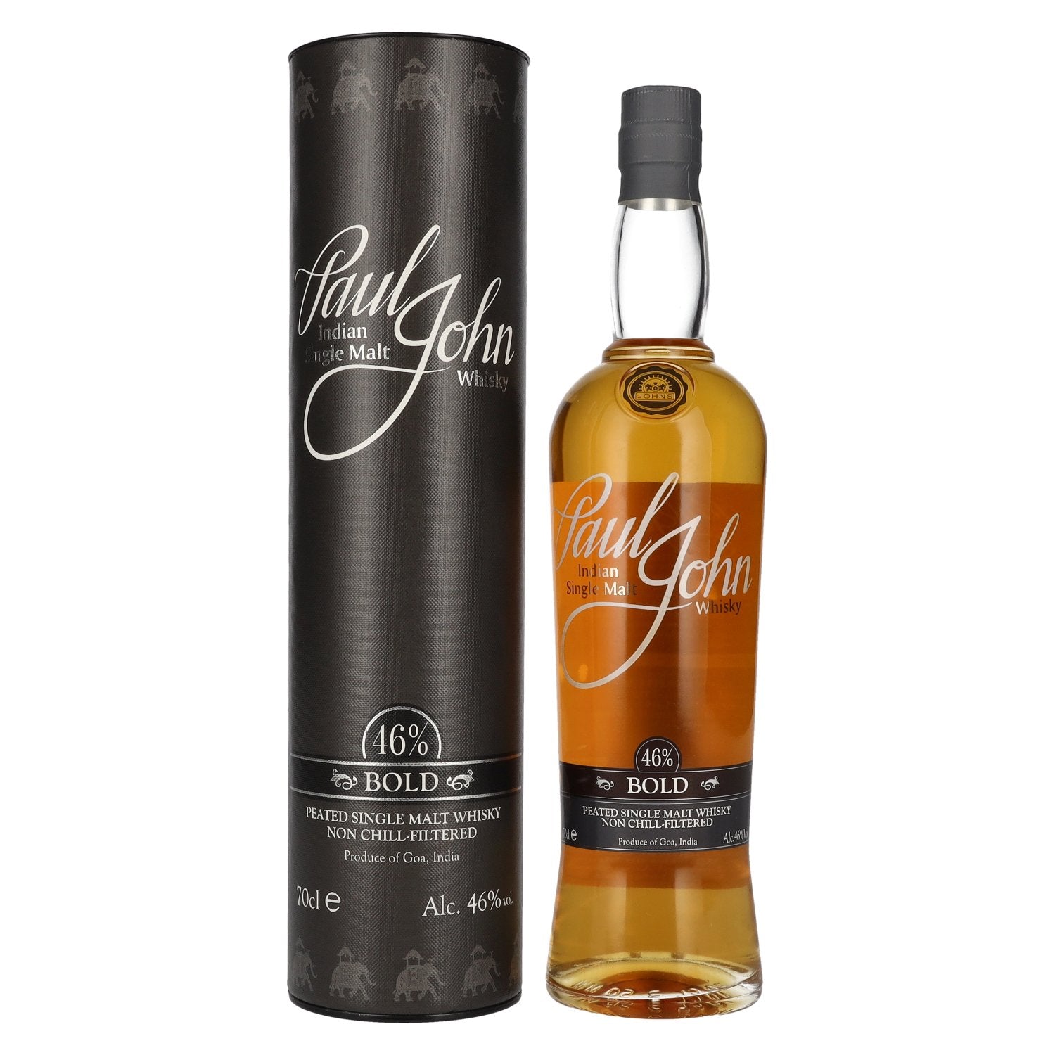 Paul John BOLD Peated Indian Single Malt Whisky 46% vol. 0,7l en boîte cadeau