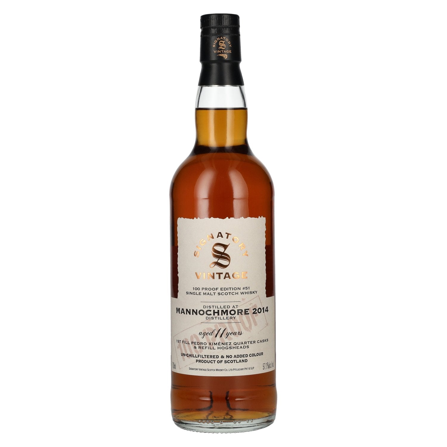 Signatory Vintage 100 Proof Edition MANNOCHMORE 11 Years Old Single Malt #51 2014 57,1% Vol. 0,7l