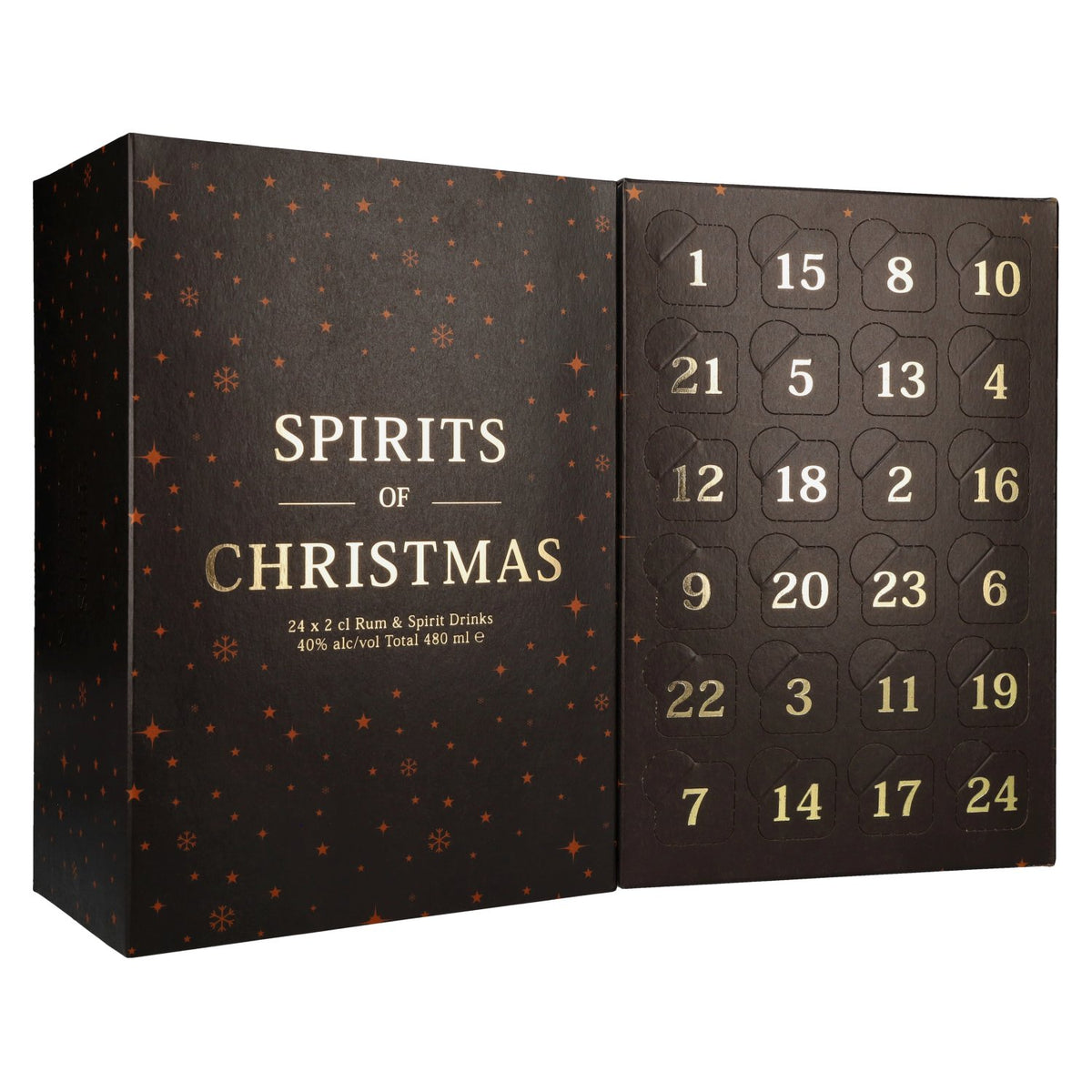 Spirits of Christmas : rhum et spiritueux, 40 % vol., calendrier de l'Avent 24 x 0,02 l