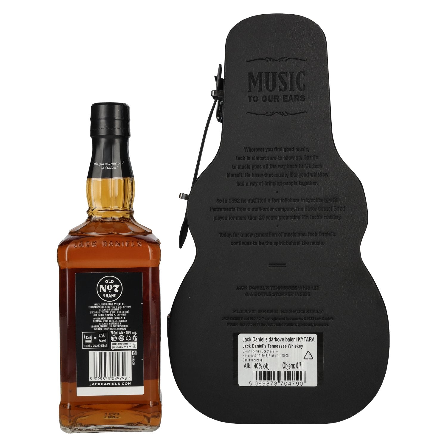 Jack Daniel's Tennessee Whiskey Guitar Case Edition 40% Vol. 0,7l in geschenkverpakking