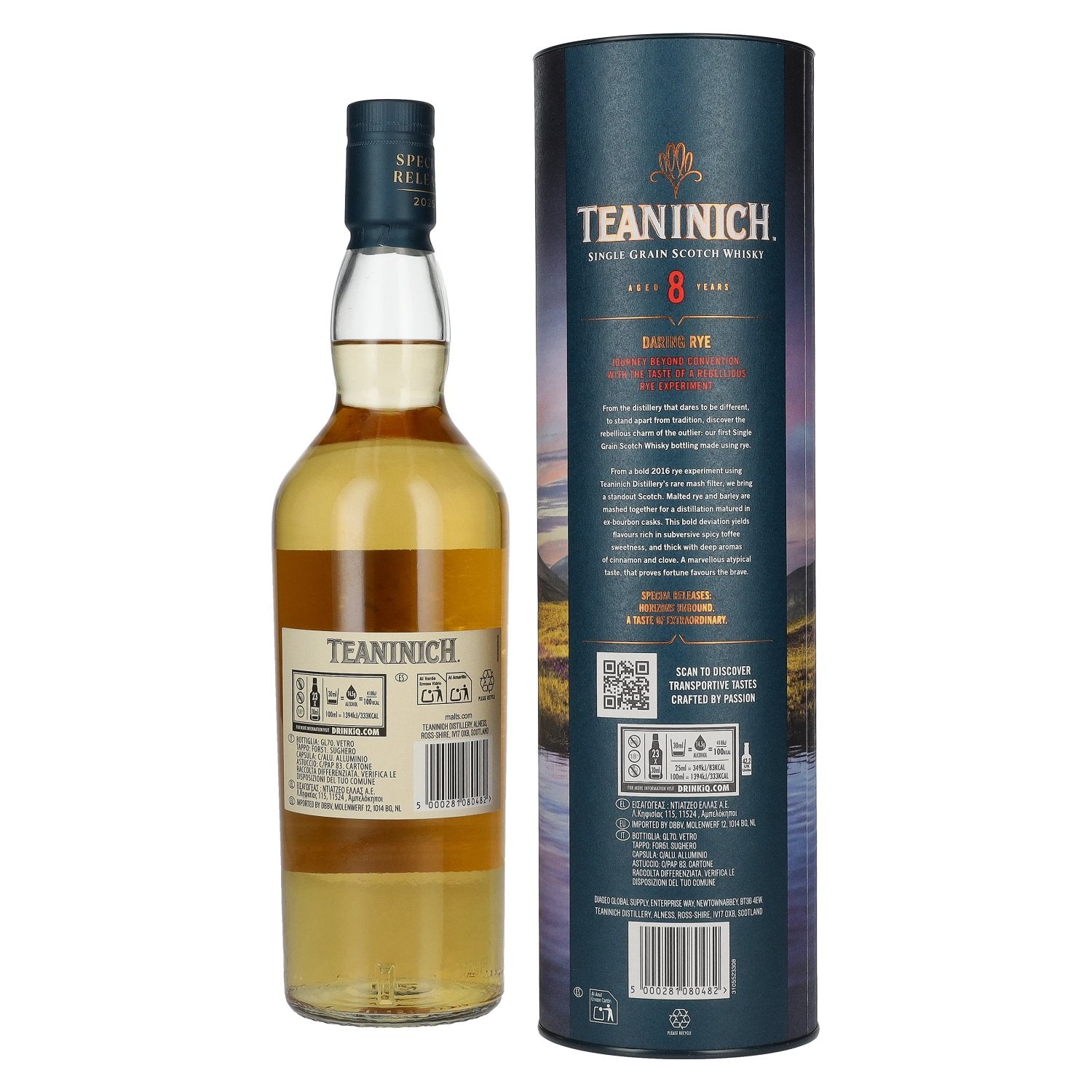 Teaninich 8 Years Old DARING RYE Single Grain Special Release 60,3% vol. 0,7l en boîte cadeau