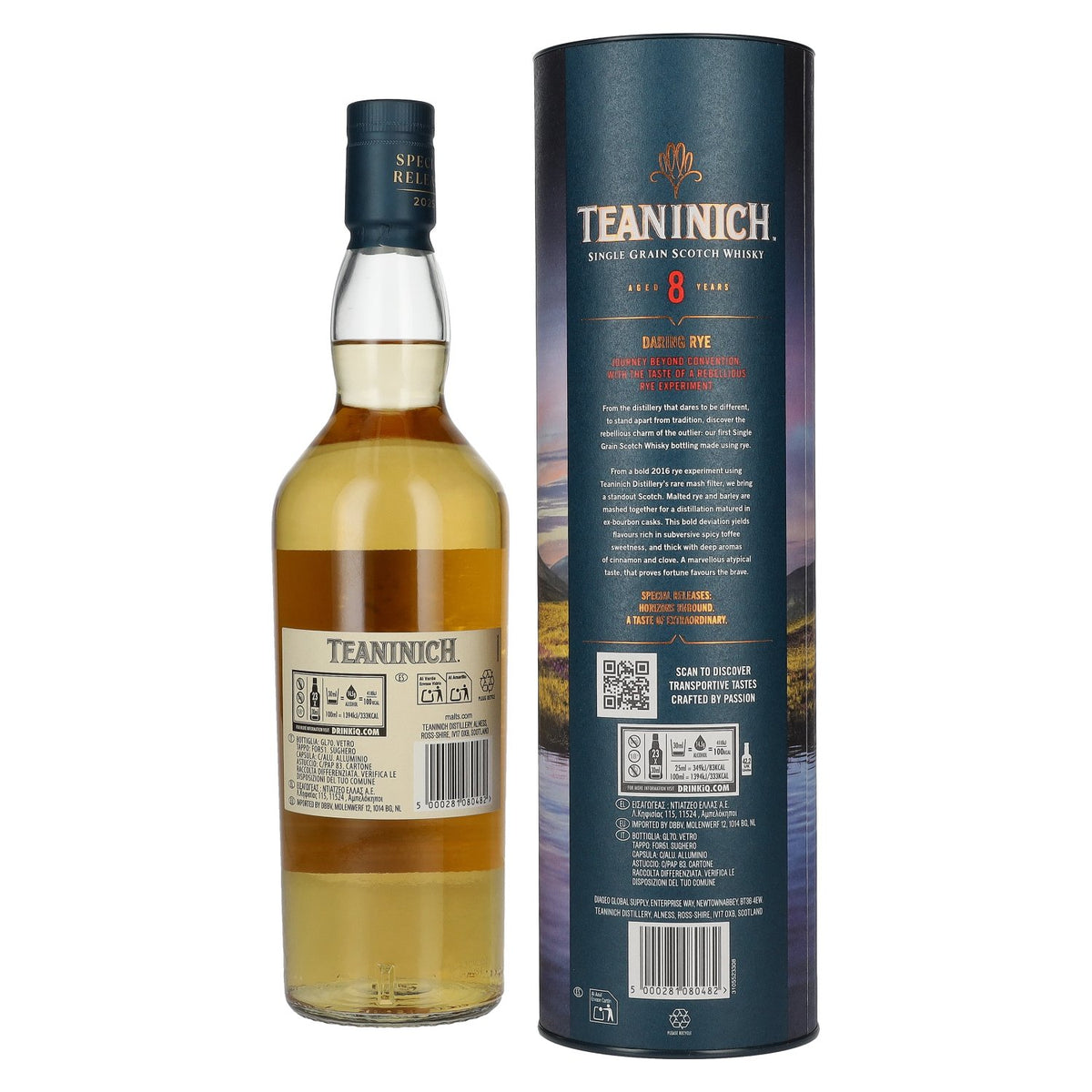 Teaninich 8 ans d'âge DARING RYE Single Grain Édition spéciale 60,3 % vol. 0,7 l dans un coffret cadeau