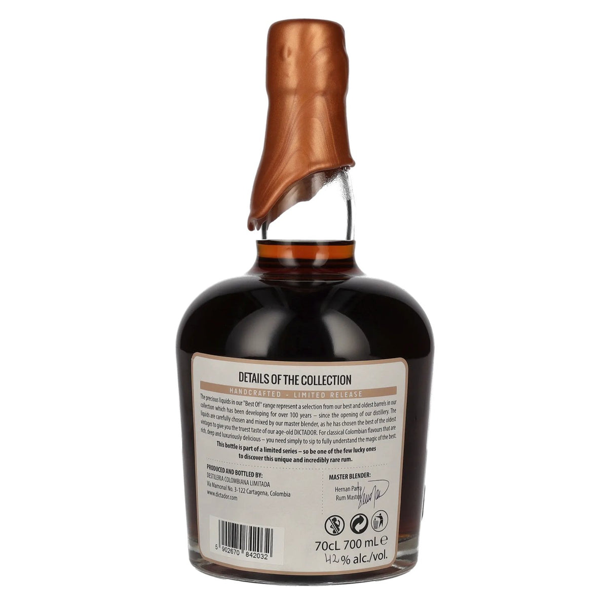 Dictador BEST OF 1980 APASIONADO Colombian Rum 37YO/260917/EX-P112 42% vol. 0.7 l
