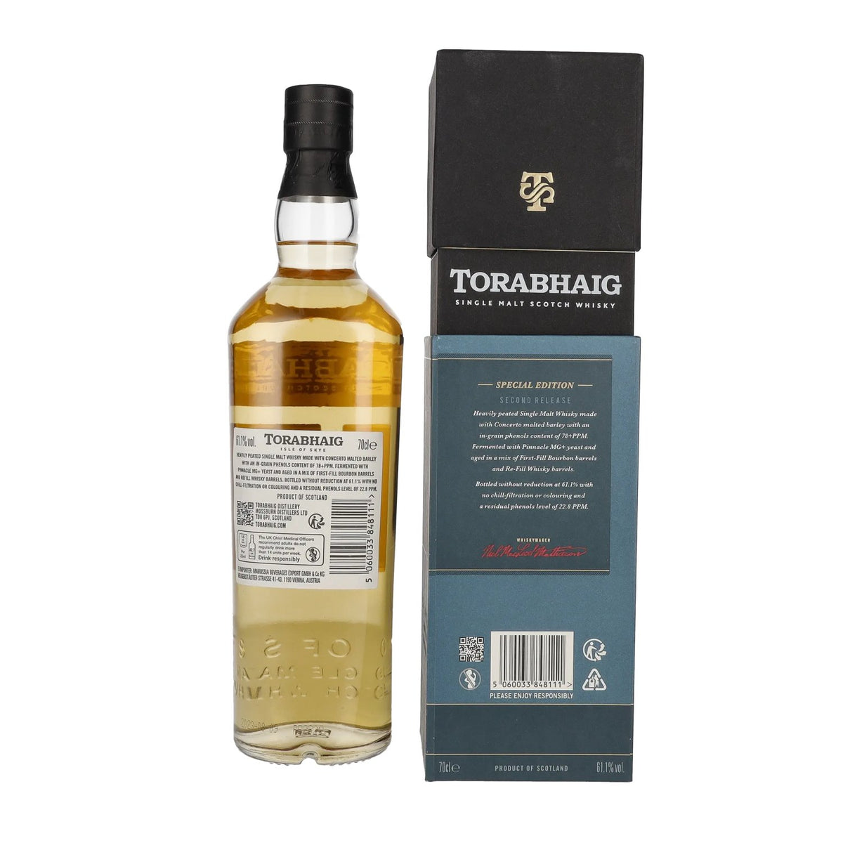 Torabhaig ALLT GLEANN The Legacy Series BATCH STRENGTH Single Malt 61,1 % vol., 0,7 l, dans un coffret cadeau