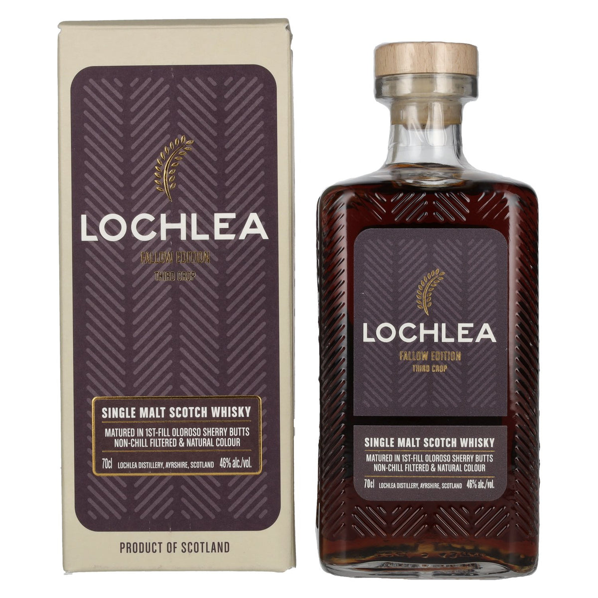 Lochlea FALLOW EDITION Third Crop, whisky single malt écossais, 46 % vol., 0,7 l, dans un coffret cadeau