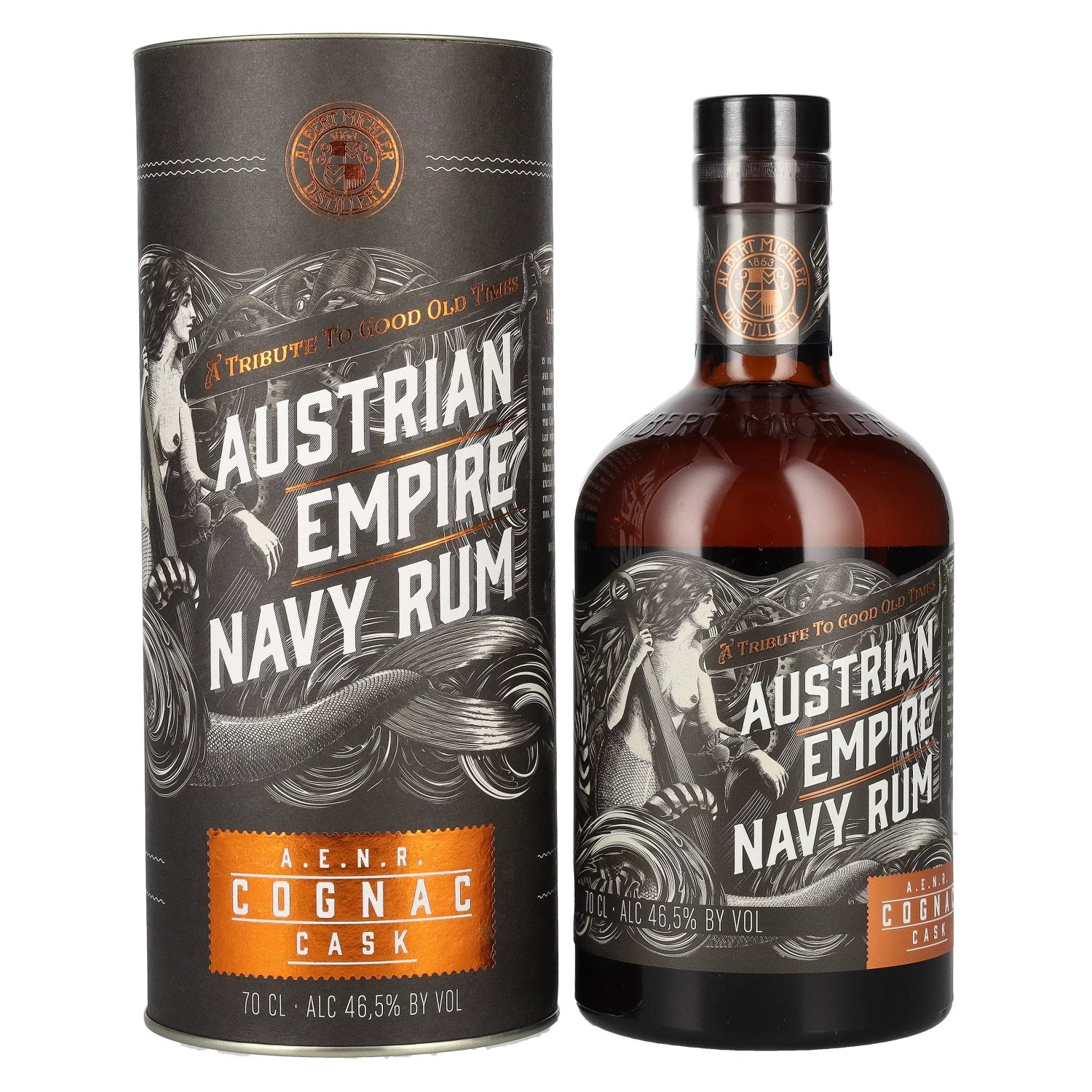 Austrian Empire Navy Rum COGNAC CASK 46,5% vol. 0,7l en boîte cadeau