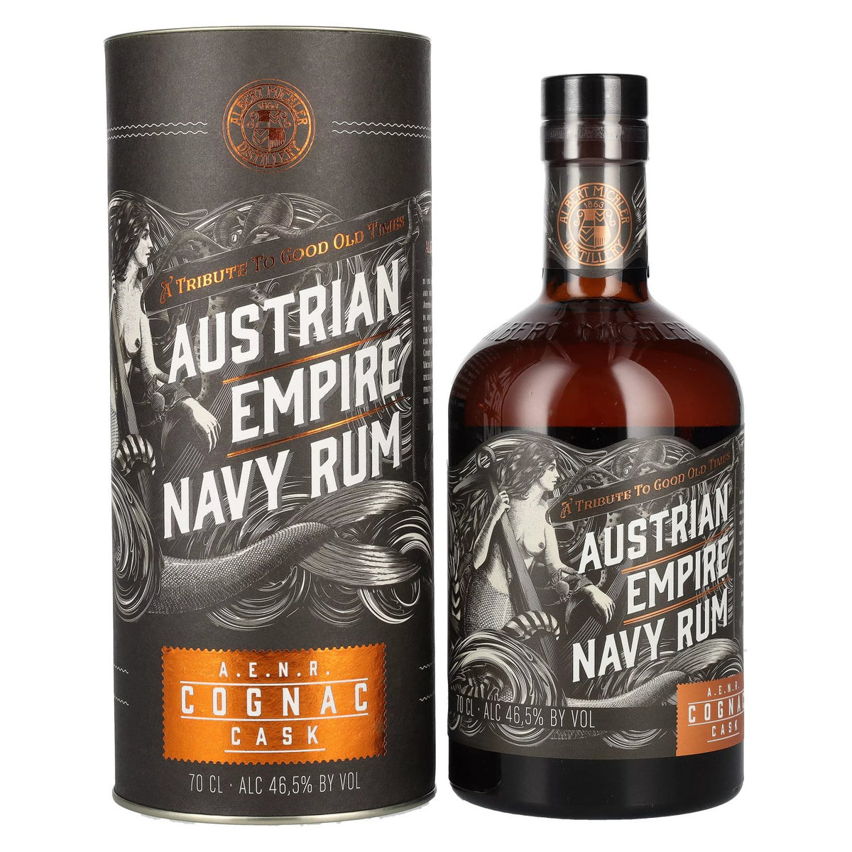 Austrian Empire Navy Rum COGNAC CASK 46,5% Vol. 0,7l in gift box