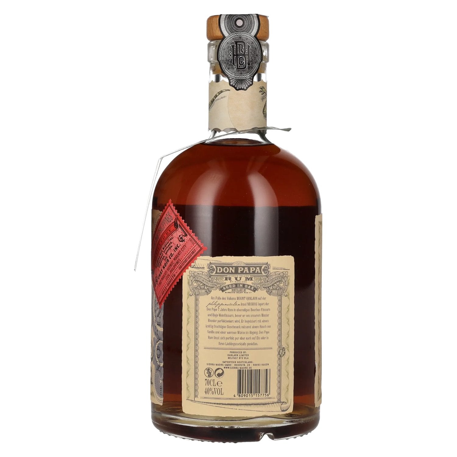 Don Papa 7 Jaar Oude Single Island Rum 40% Vol. 0,7l