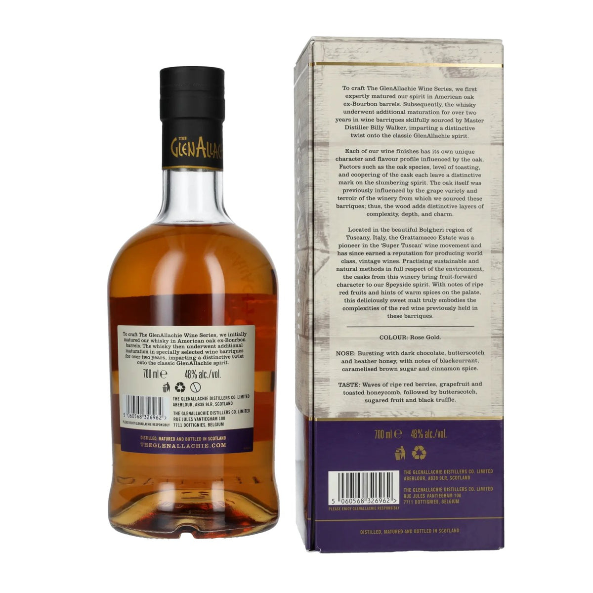The GlenAllachie 10 Years Old GRATTAMACCO WINE CASK FINISH Limited Edition 48% vol. 0.7 l in a gift box