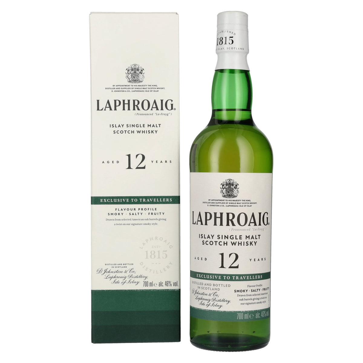 Laphroaig 12 Years Old Travel Exclusive Islay Single Malt Scotch Whisky 46% Vol. 0,7l en coffret cadeau