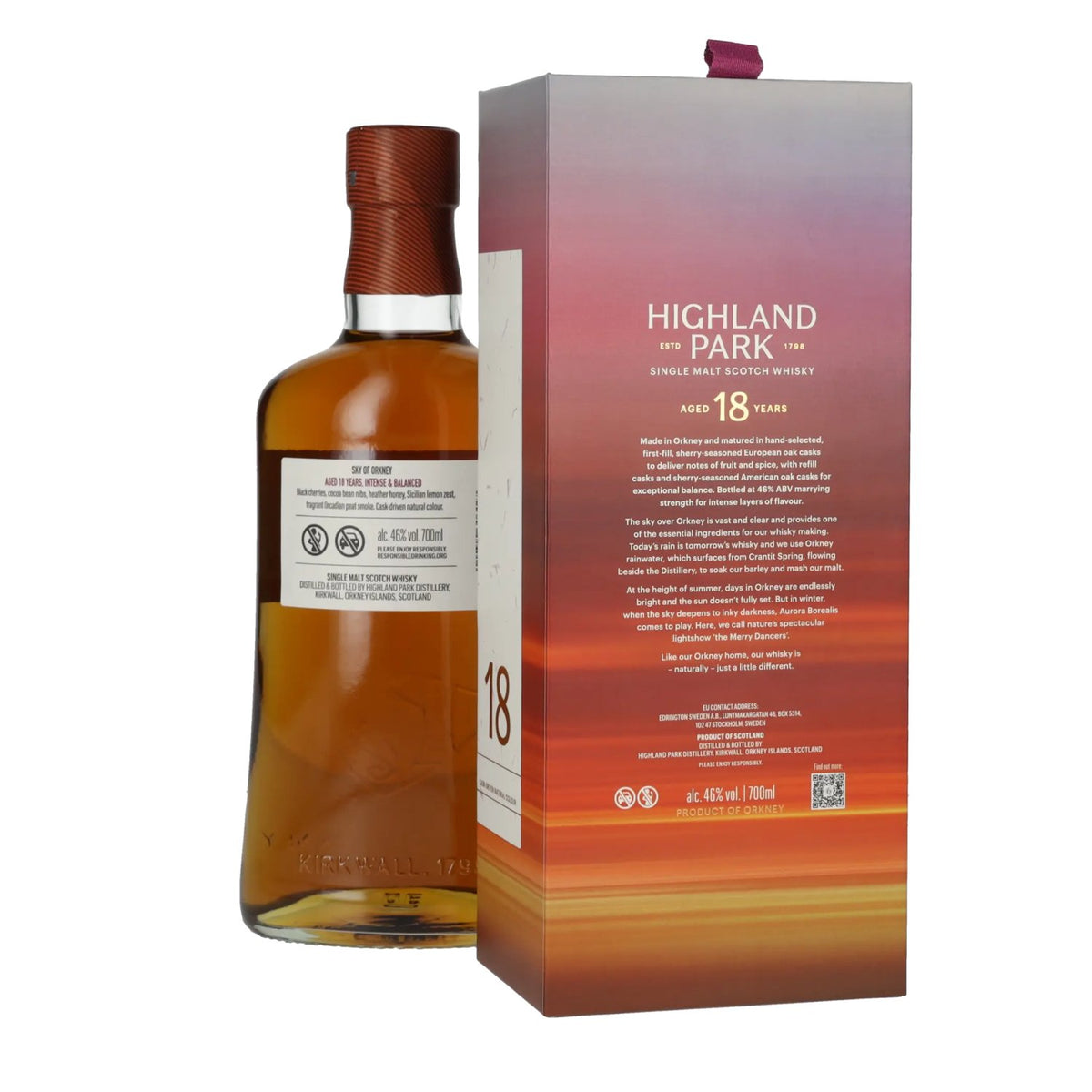 Highland Park 18 Years Old SKY OF ORKNEY Single Malt Scotch Whisky 46% vol. 0.7 l in a gift box