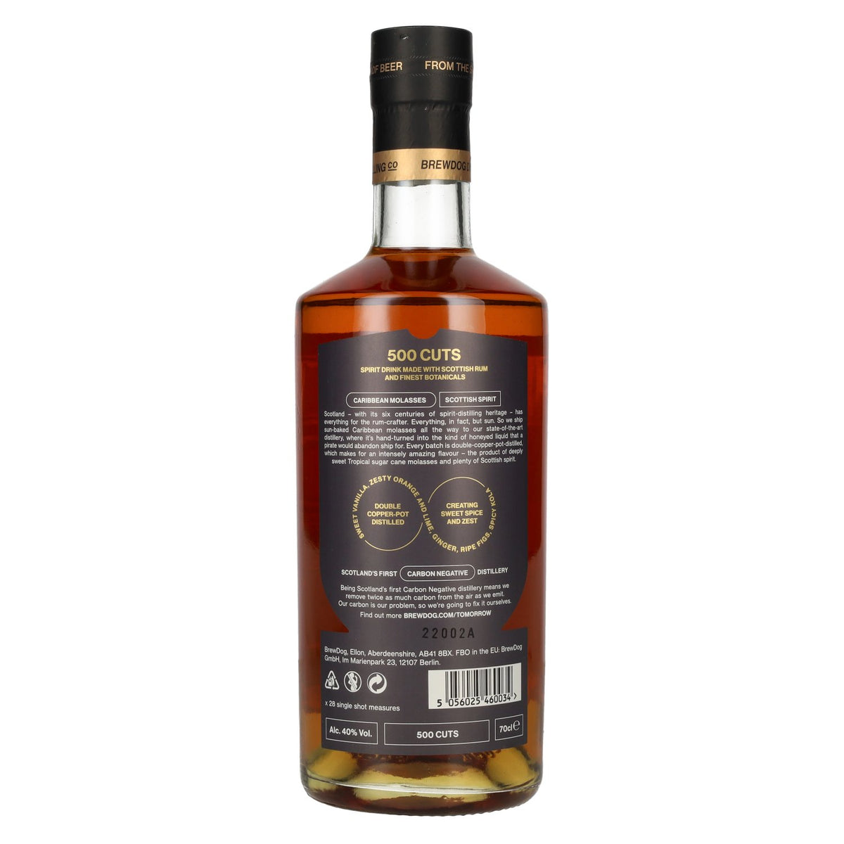 BrewDog 500 CUTS RUM Handgemaakte gedistilleerde drank 40% Vol. 0,7l