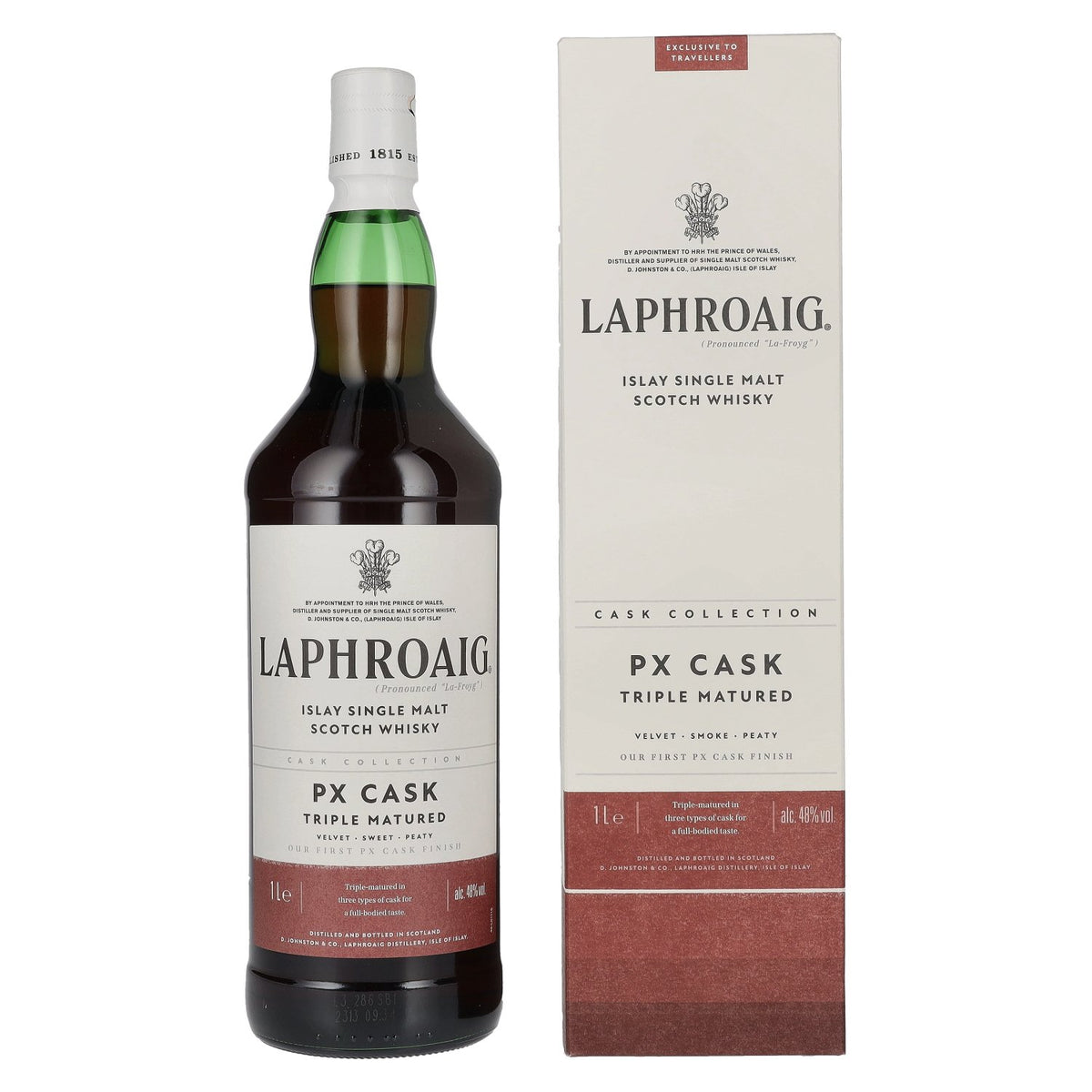 Laphroaig PX Cask Triple Matured Islay Single Malt Scotch Whisky 48% vol. 1 litre in a gift box