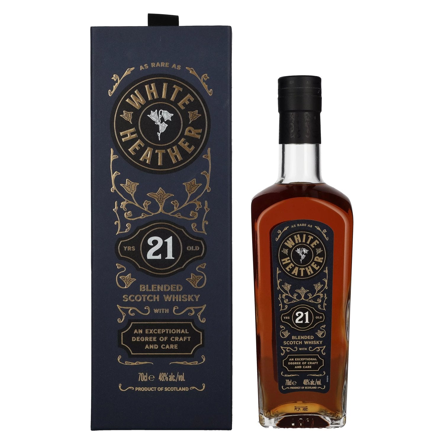White Heather 21 Years Old Blended Scotch Whisky 48% vol. 0,7 l in geschenkverpakking