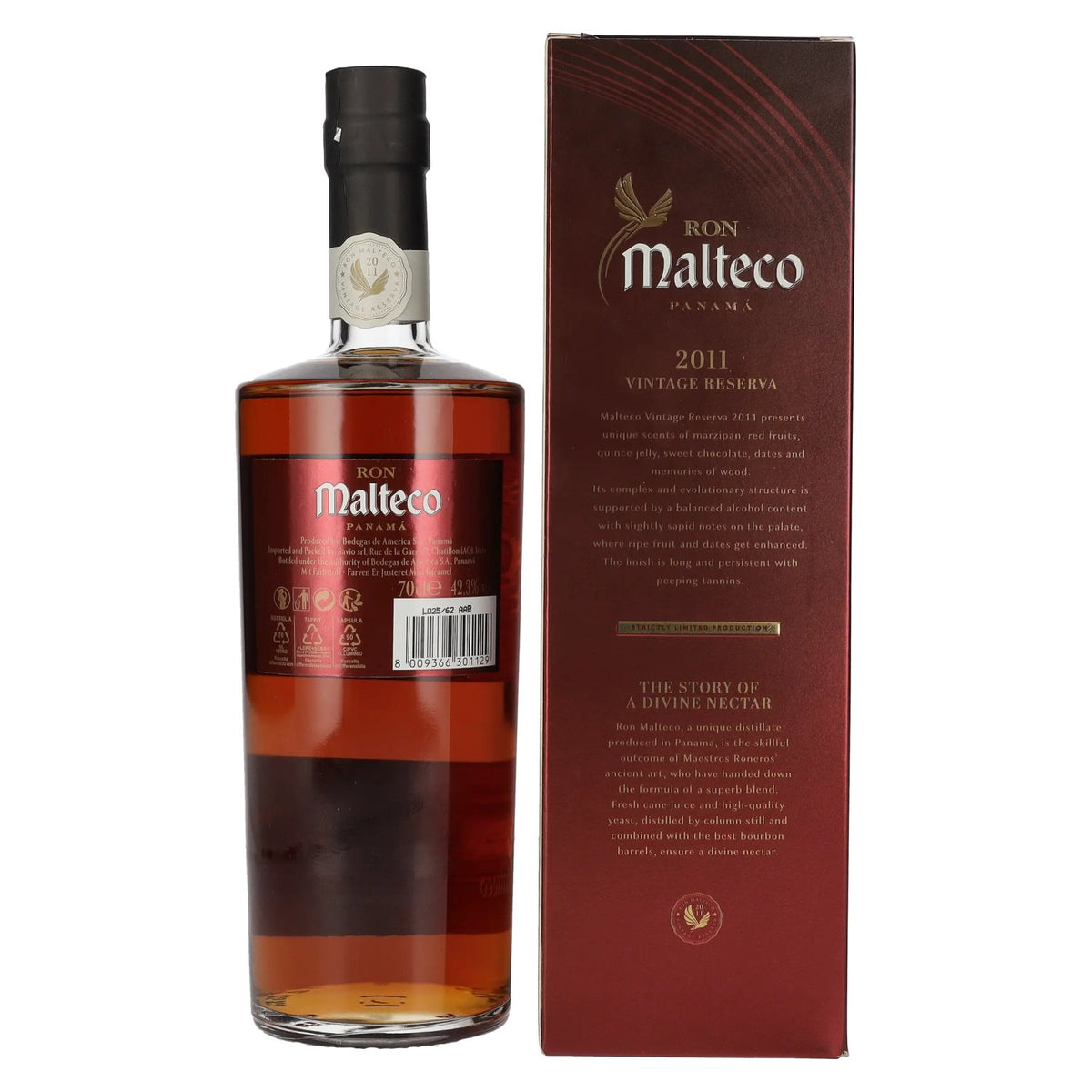 Ron Malteco Vintage Reserva Panamá 2011 42,3% vol. 0,7 l in geschenkverpakking