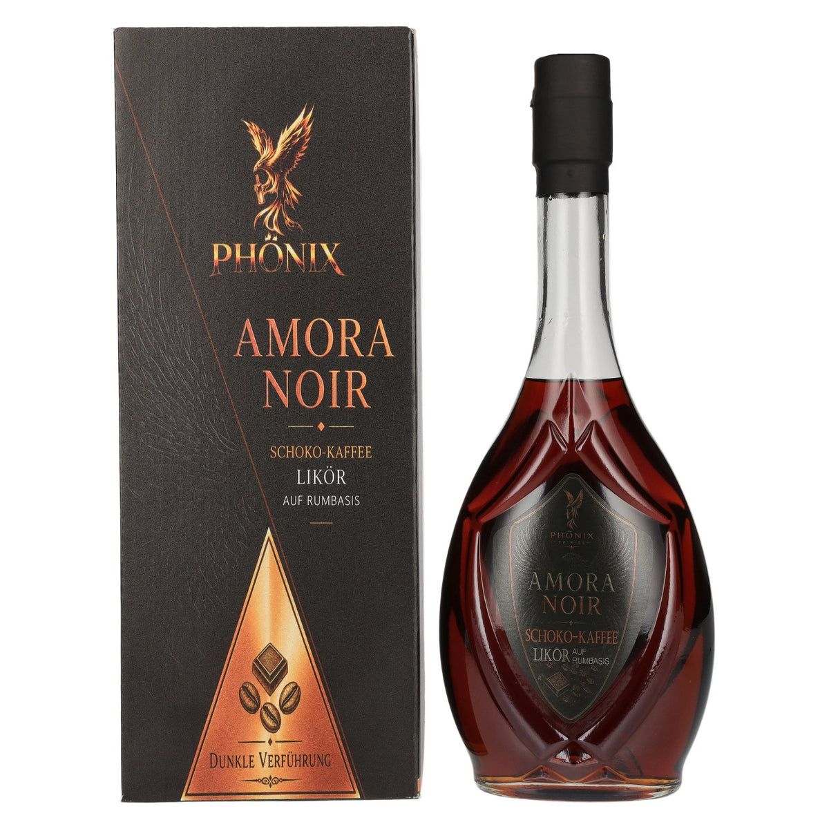 Phönix Amora Noir Rum-based chocolate and coffee liqueur, 31% ABV, 0.5l