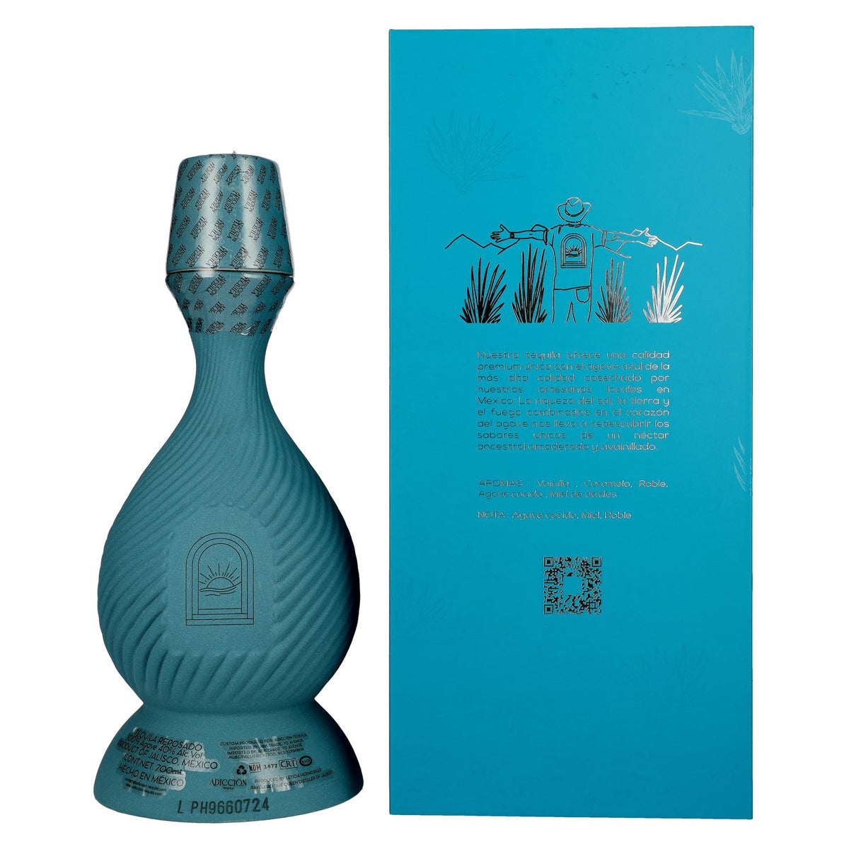 ADICCIŌN Tequila Reposado 100 % agave, 40 % vol., 0,7 l, dans un coffret cadeau