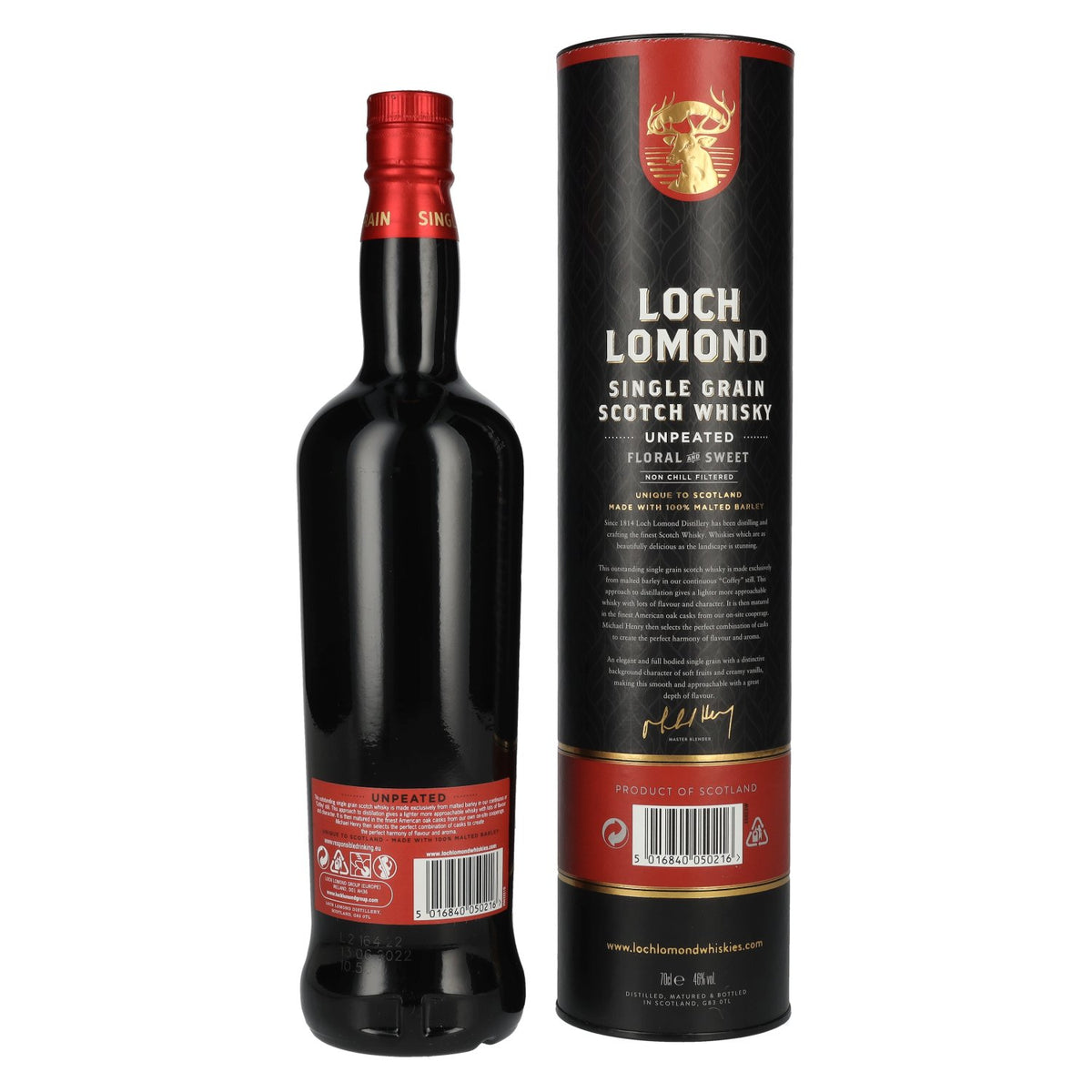 Loch Lomond SINGLE GRAIN Coffey Still Unpeated Scotch Whisky 46% Vol. 0,7l in Geschenkbox