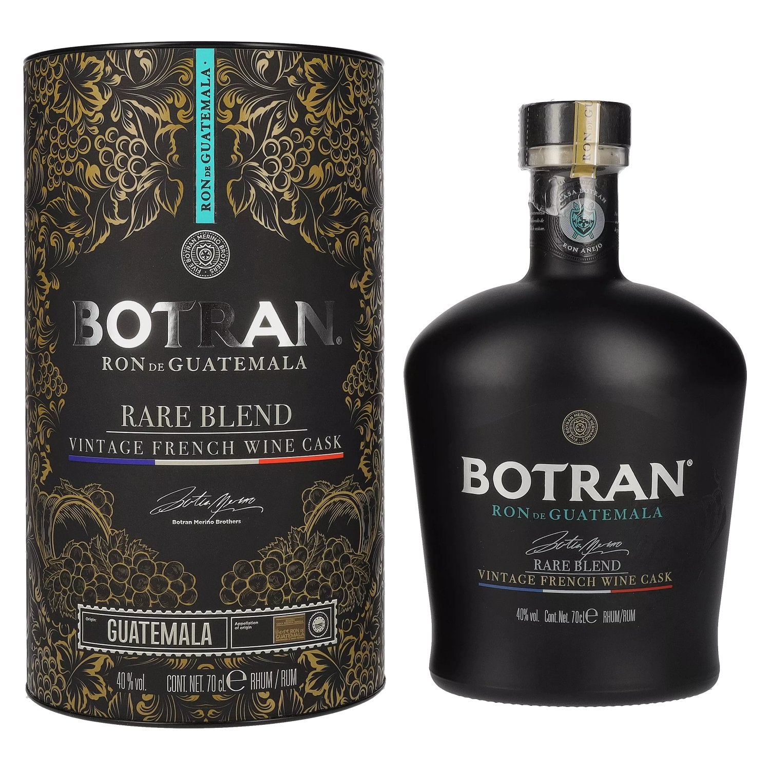 Botran Ron RARE BLEND Vintage French Wine Cask 40% Vol. 0,7l en boîte cadeau