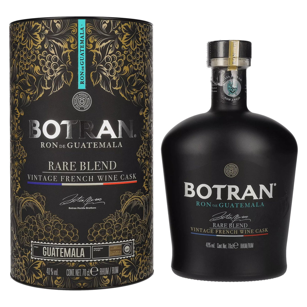 Ron Botran RARE BLEND Vintage Frans Wijnvat 40% Vol. 0,7l in geschenkverpakking
