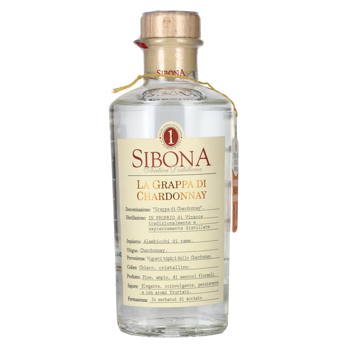 Sibona La Grappa di CHARDONNAY 40% ABV 0.5 l