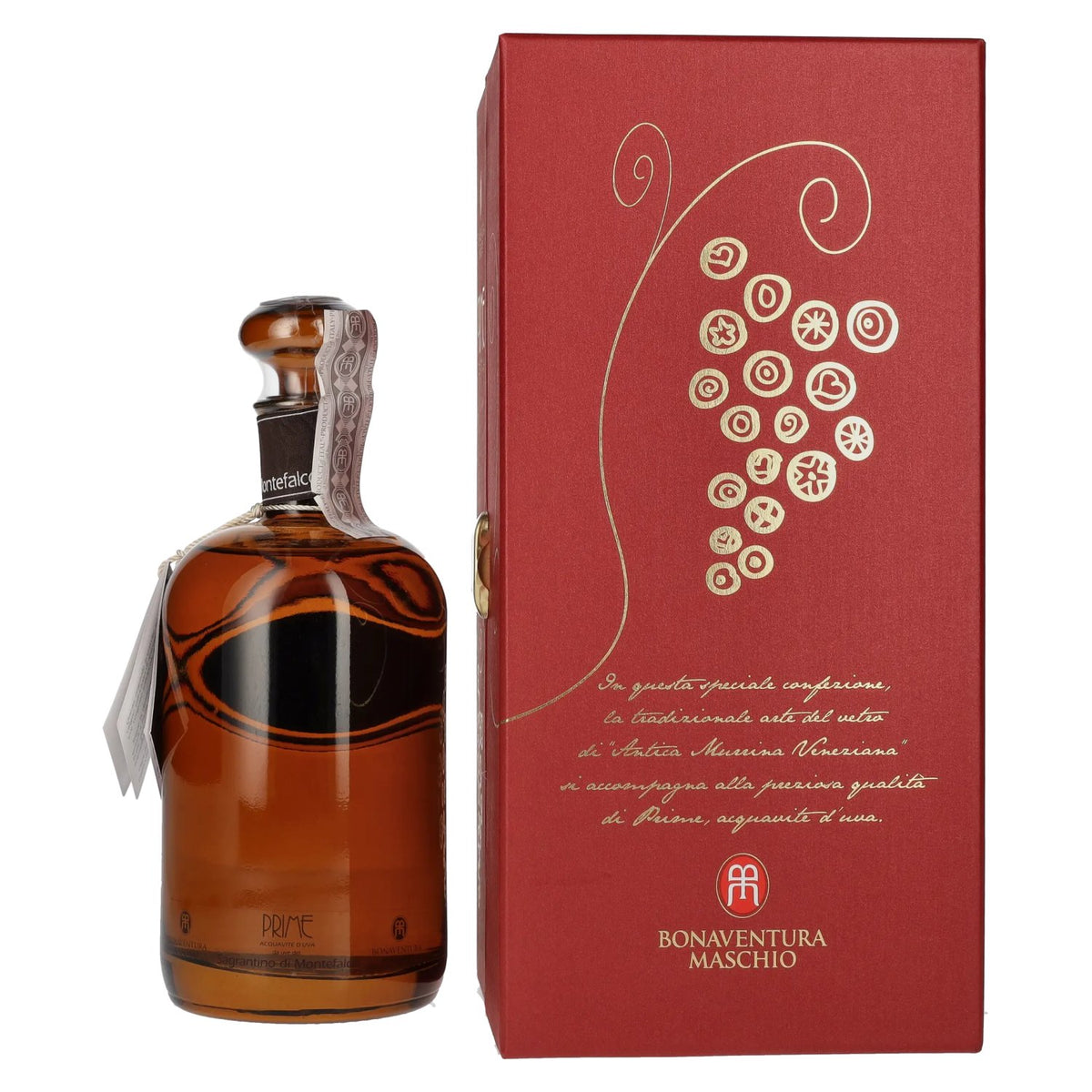 Bonaventura Maschio PRIME Sagrantino die Montefalco 38% vol. 0,7l en boîte cadeau