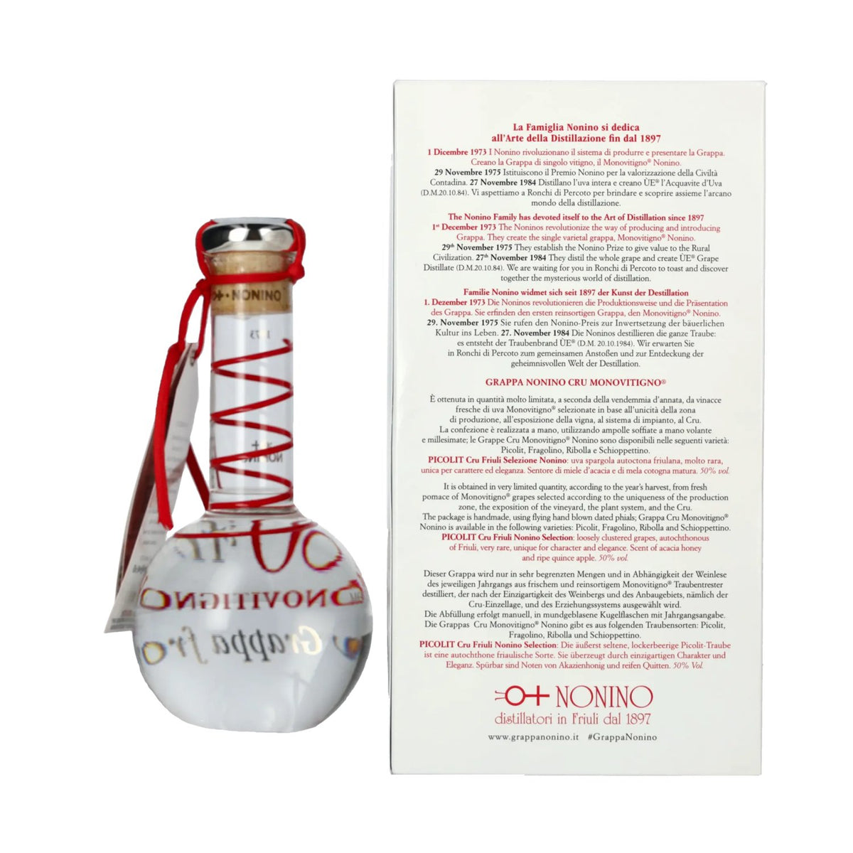 Nonino Grappa The Legendary Cru Monovitigno Picolit 50% Vol. 0,5l in Geschenkbox