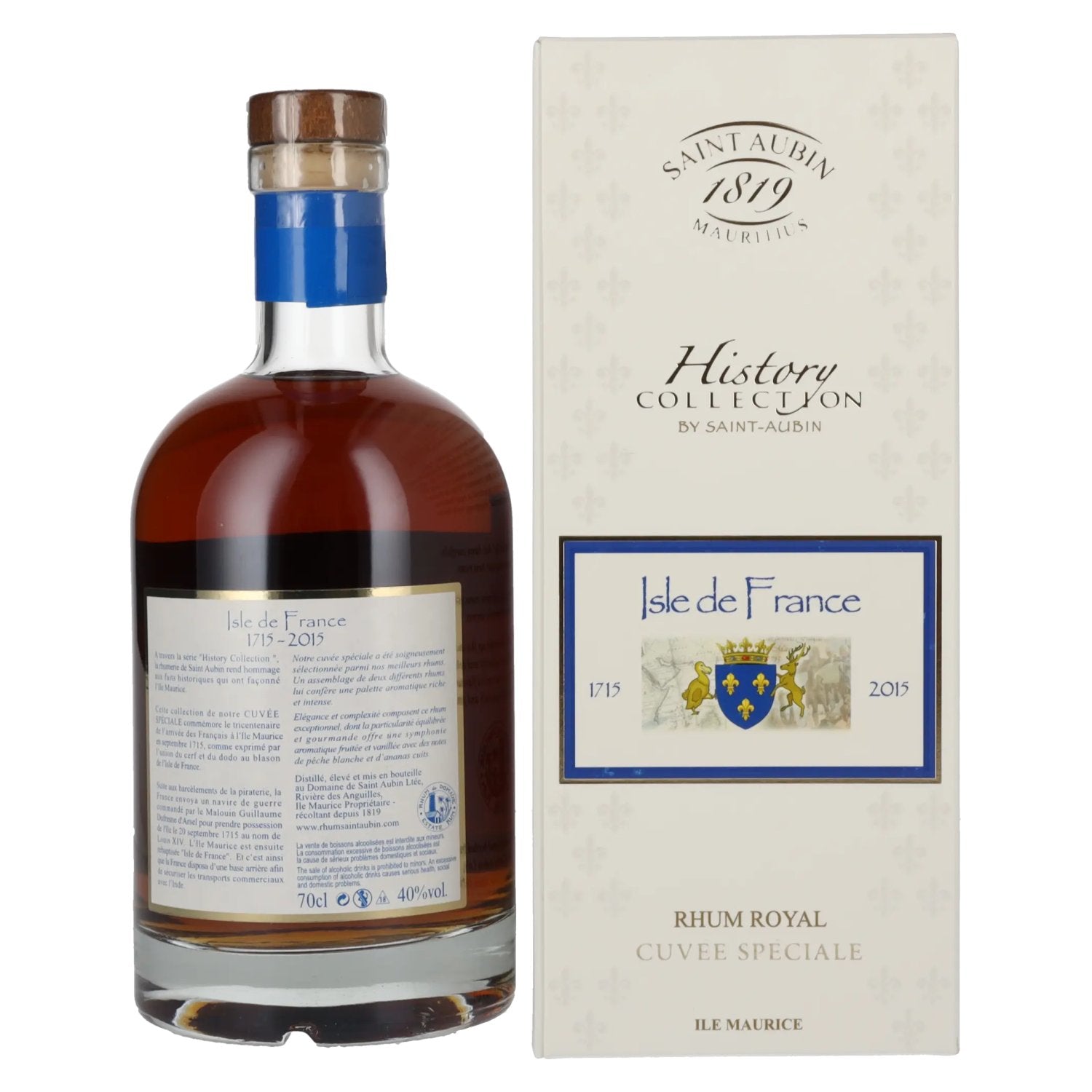 Saint Aubin Isle de France Cuvée Spéciale History Collection Rhum Royal 40% Vol. 0,7l in gift box